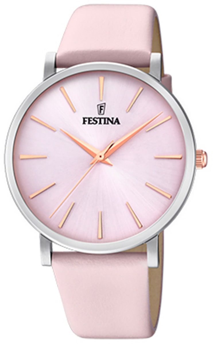 Quarzuhr Festina Damen Uhr Elegant F20371/2 Leder