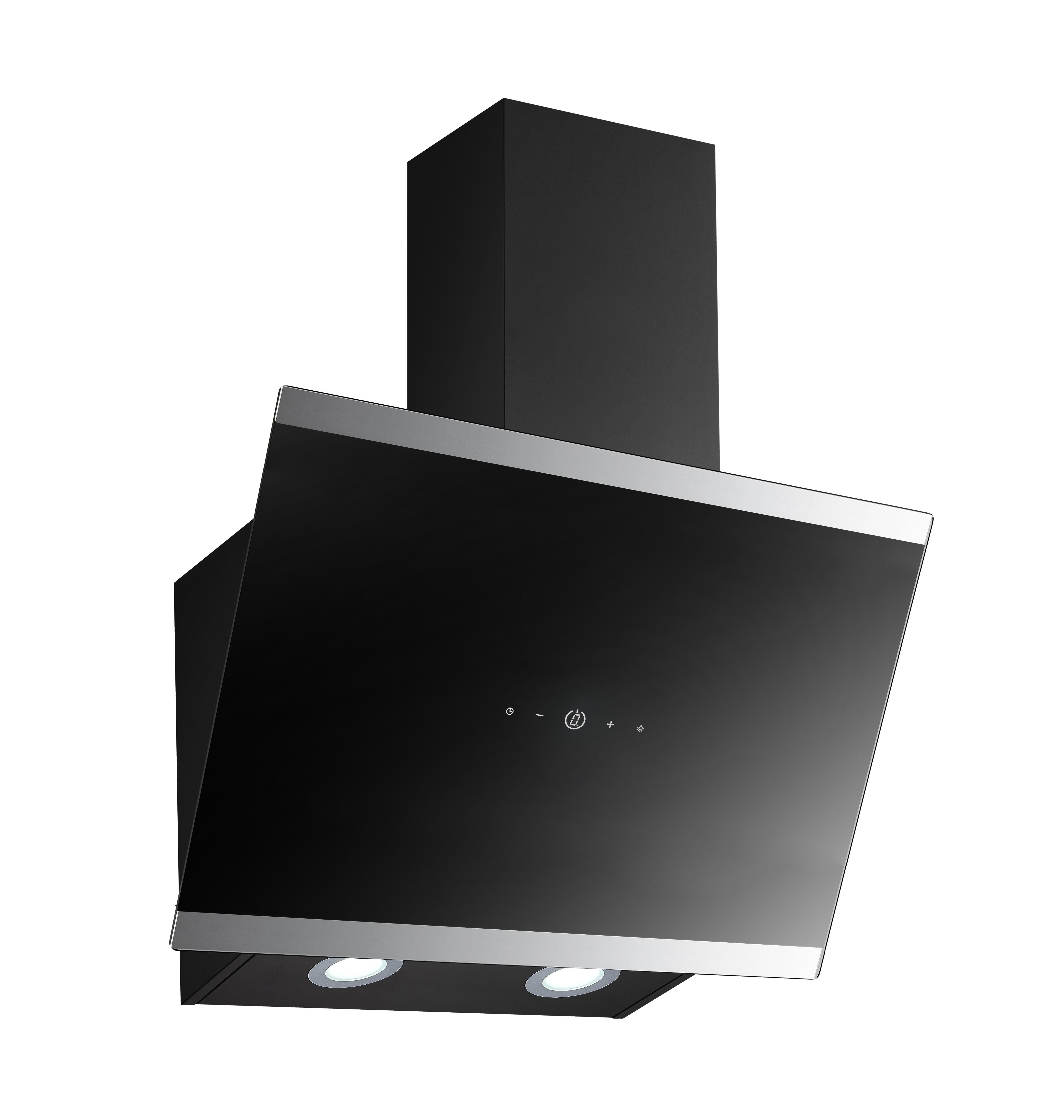 Kopffreihaube S33-60A+BTH Dunstabzugshaube schwarzes Glas Touch Control 60 cm