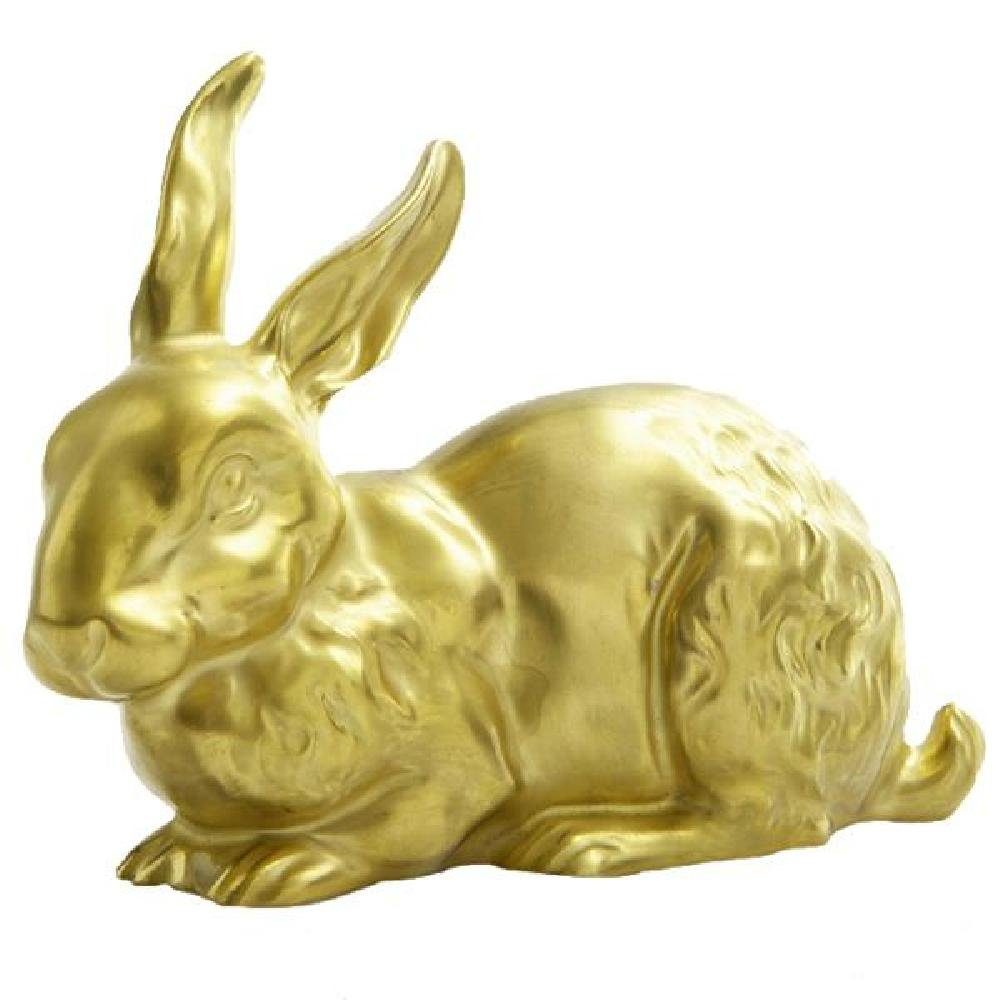 Reichenbach Osterhase Porzellanfigur Hase liegend Gold
