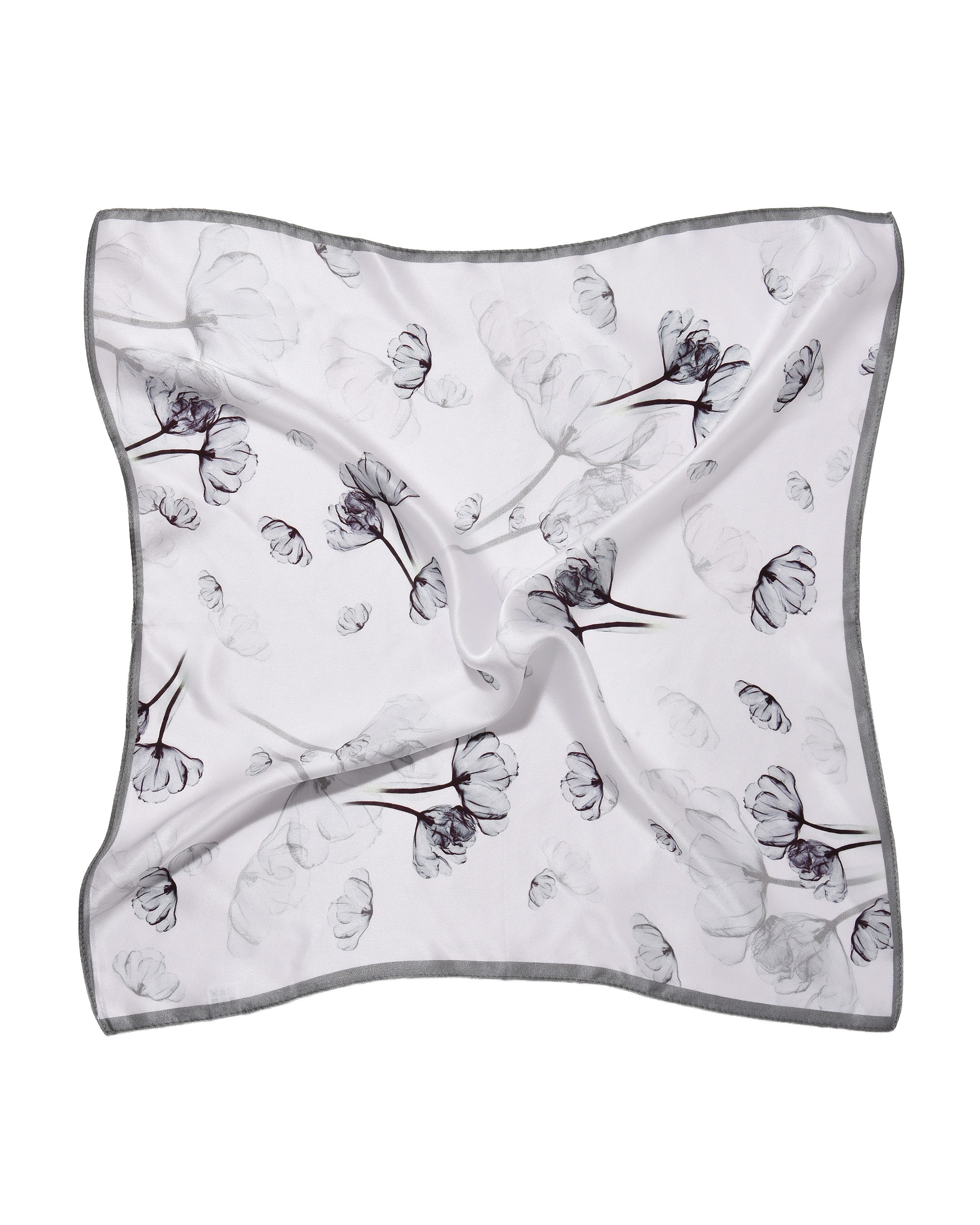 MayTree Seidentuch quadratisch mit floralem Muster, 53 x 53 cm, (Stück), 100% Seide, Damen, florales Muster, quadratisch