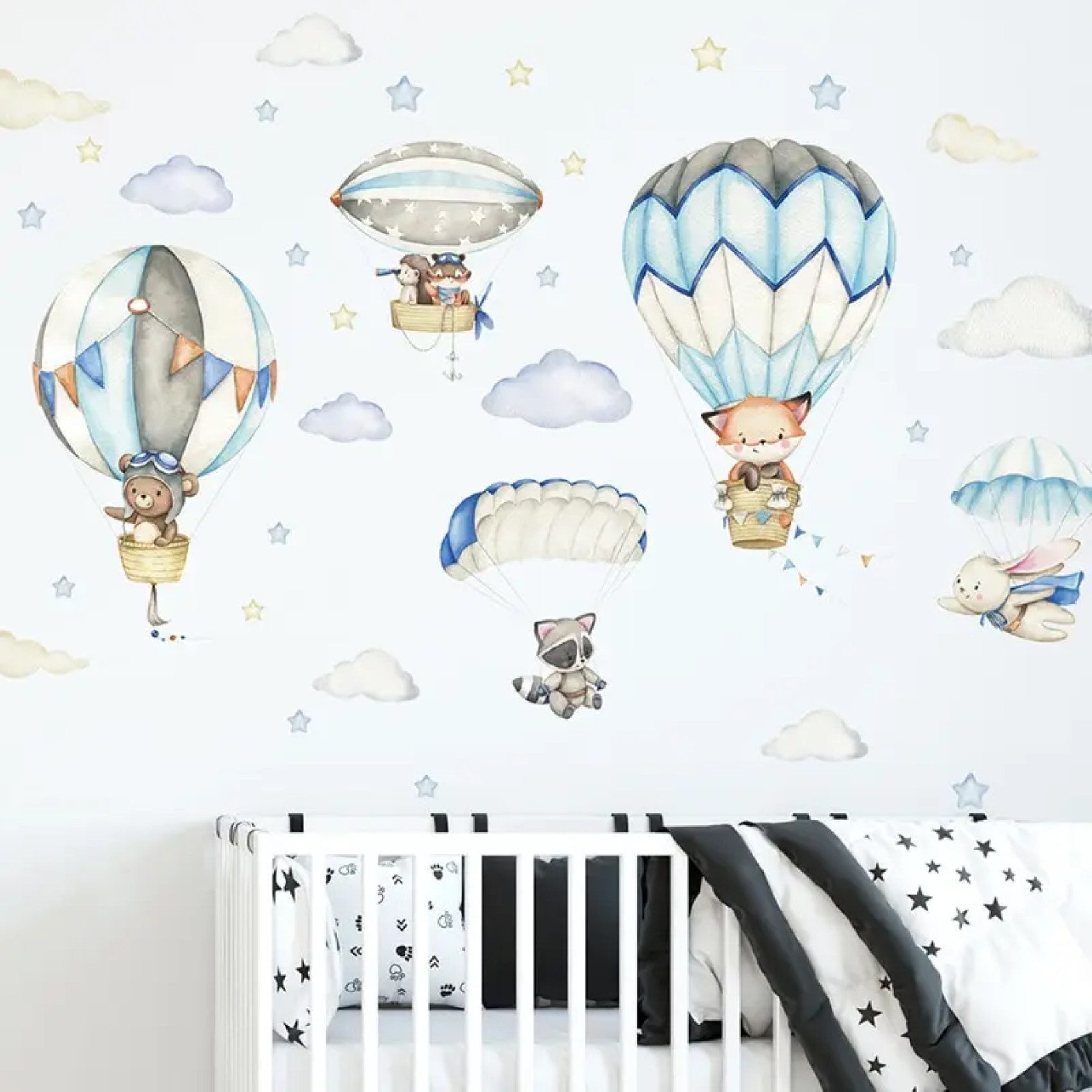 Montegoni Wandsticker Kinder Tier Heißluftballon Wandsticker,Wandaufkleber günstig online kaufen