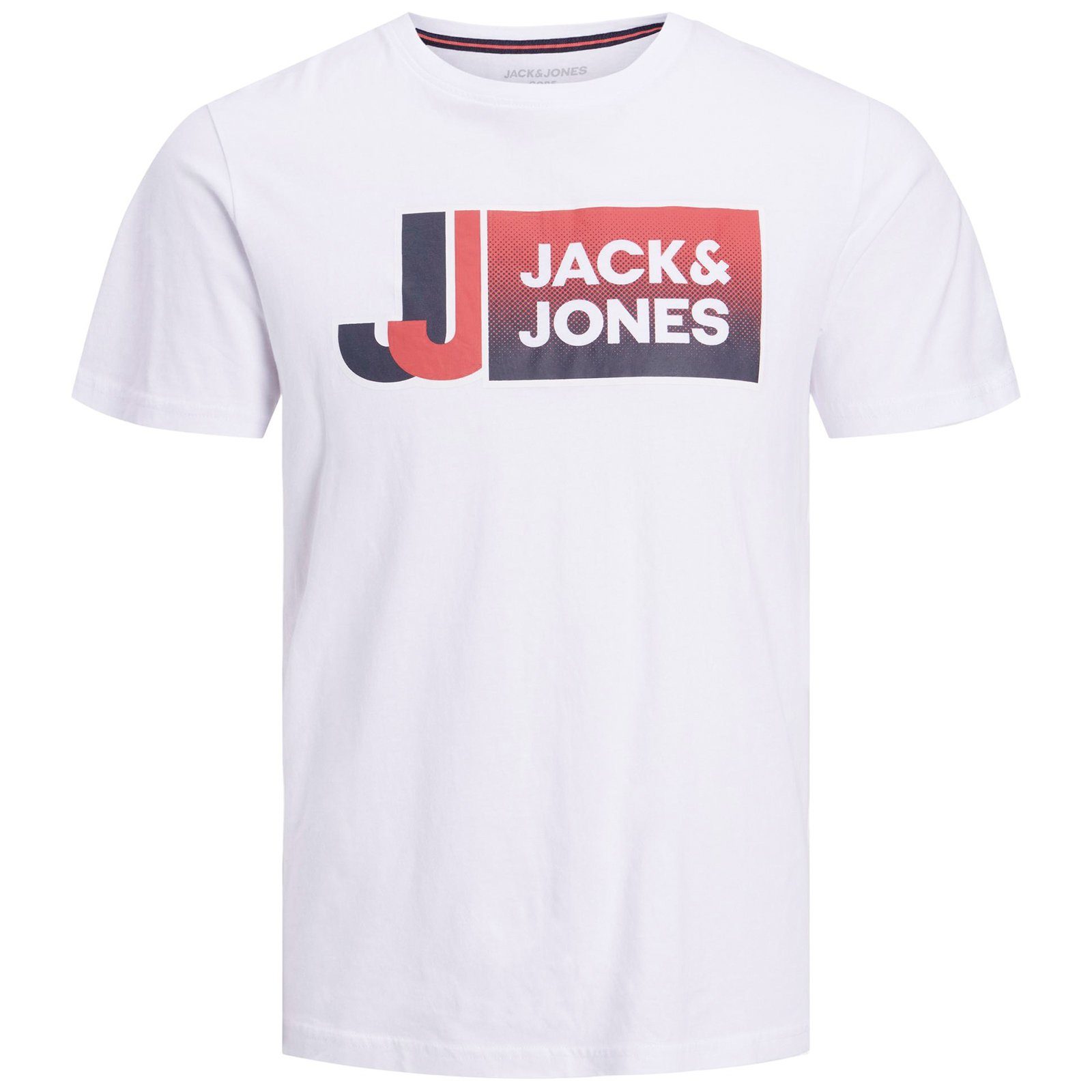 Jack & Jones Rundhalsshirt Große Größen Logoprint T-Shirt Herren weiß JCOLOGAN Jack&Jones