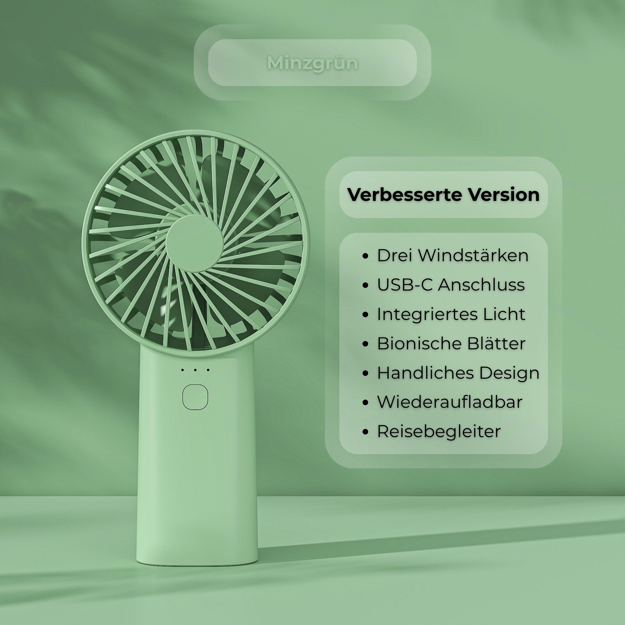 Zoelibat Mini USB-Ventilator Mini Handventilator 4000mAh günstig online kaufen