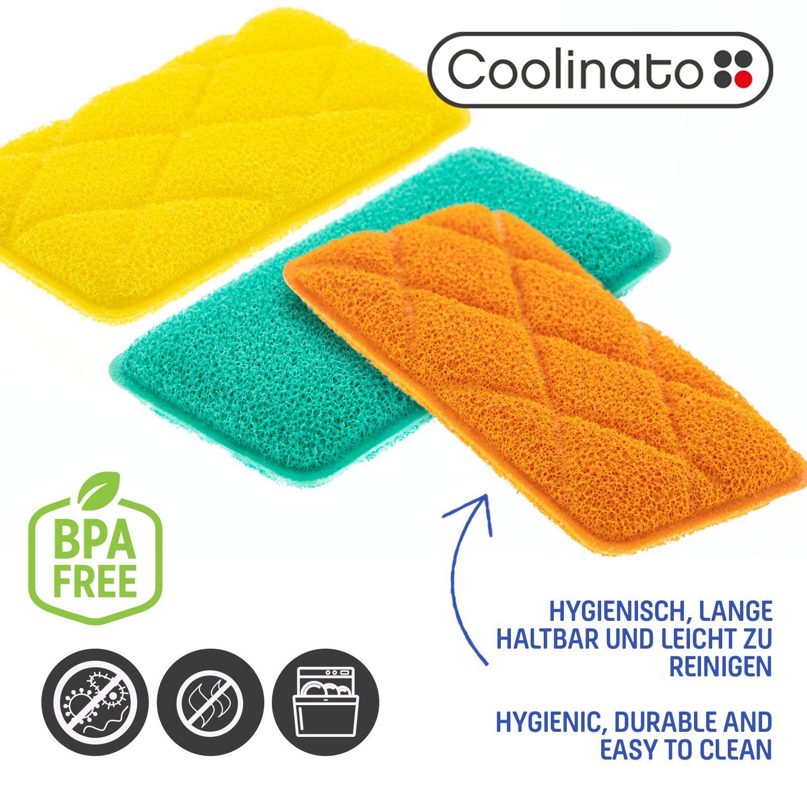 Coolinato Geschirrschwamm Coolinato Silkon Schwamm Set BUNT 6tlg. – Bild 2 von 5