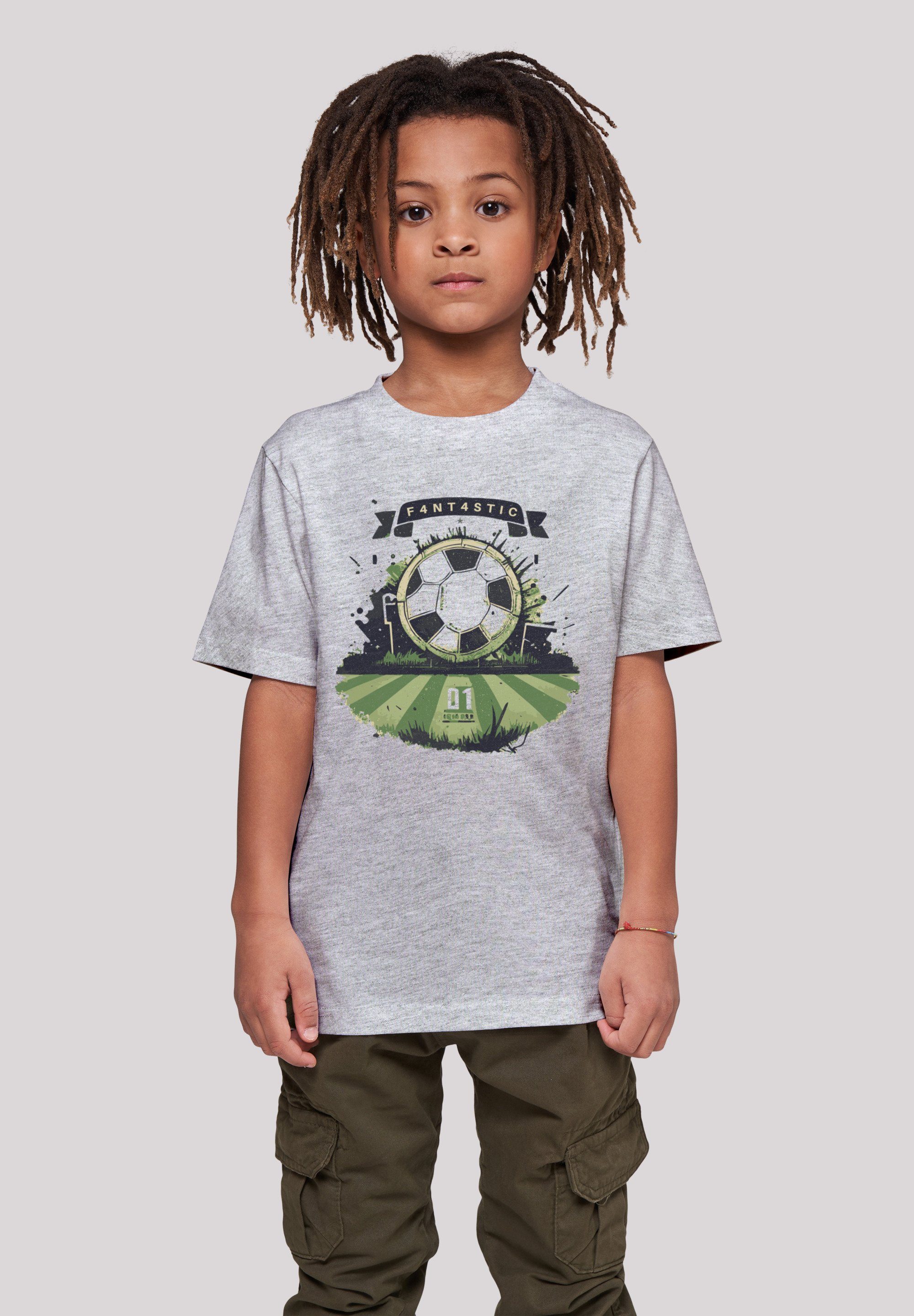 F4NT4STIC T-Shirt Fußball Feld Print heather grey