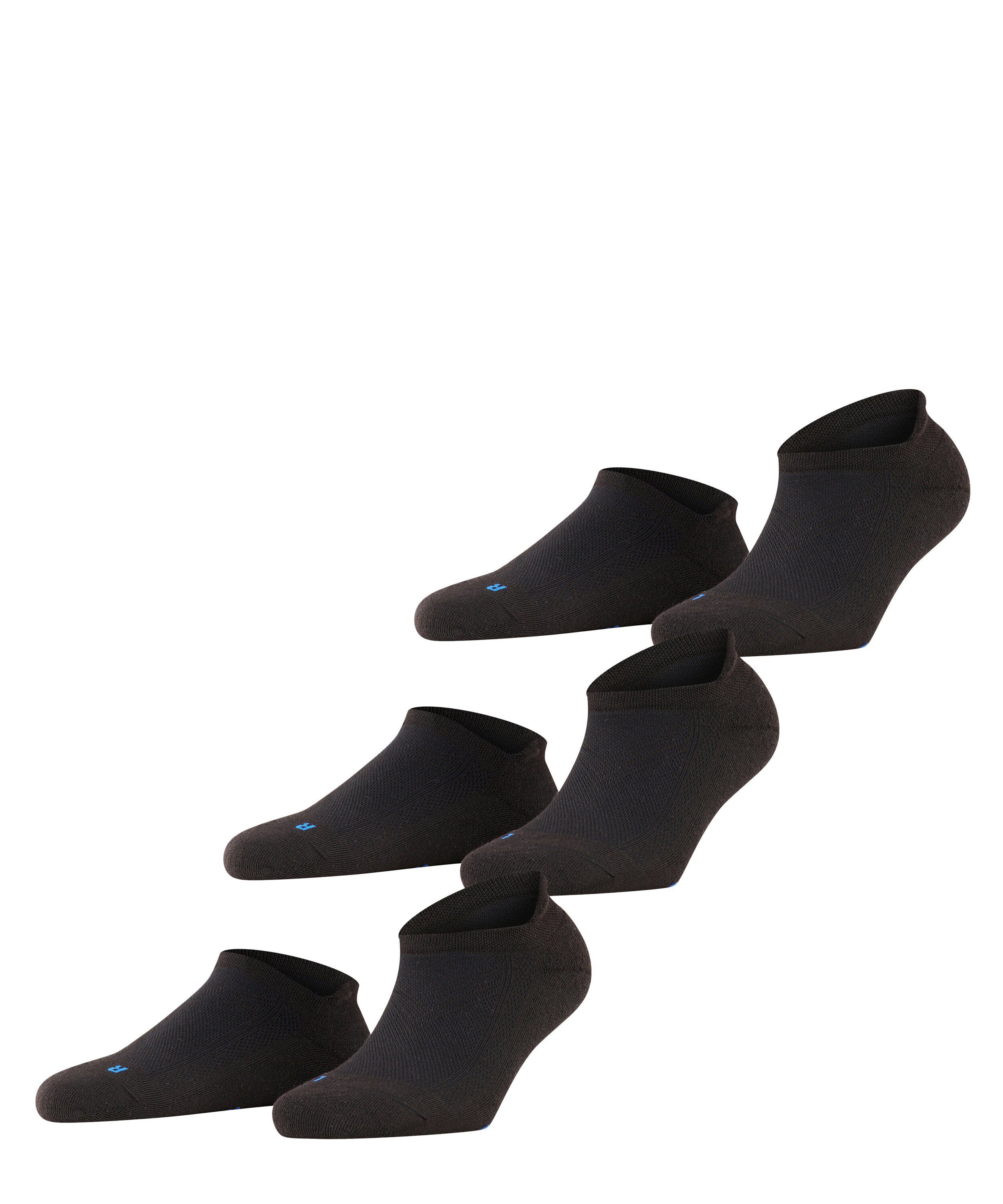 FALKE Sneakersocken Cool Kick 3-Pack (3-Paar) mit ultraleichter Plüschsohle black (3000)