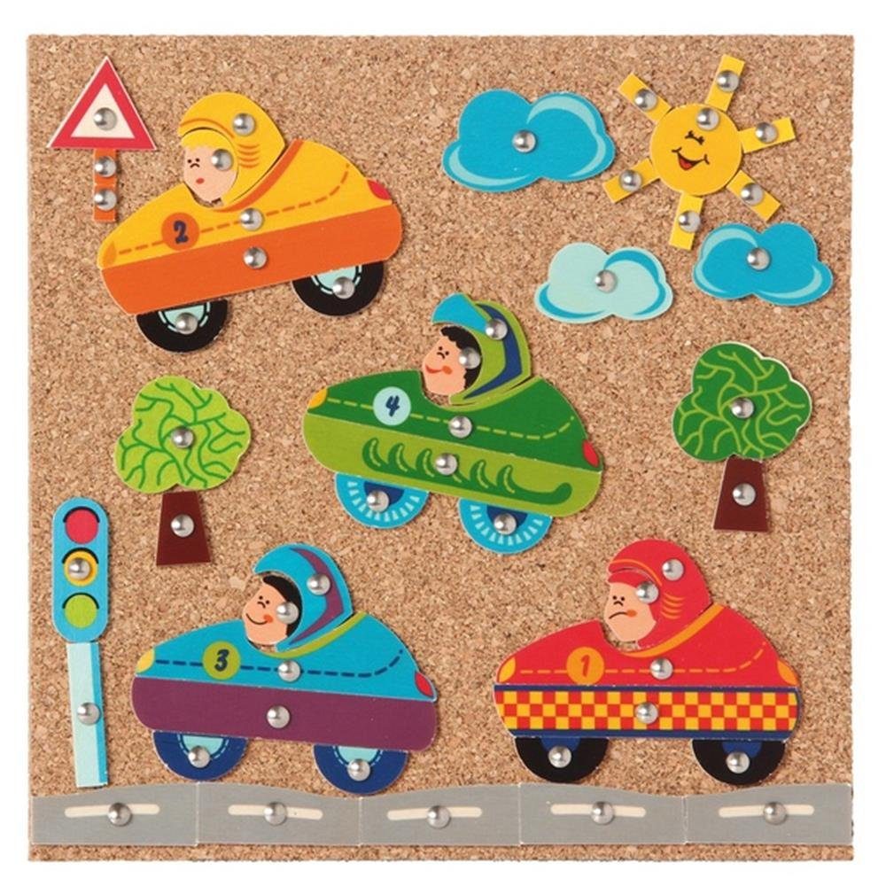 HESS Spiel Hammerspiel Flitzer, mit Hammer, Korkplatte, Nägel und Holzteile