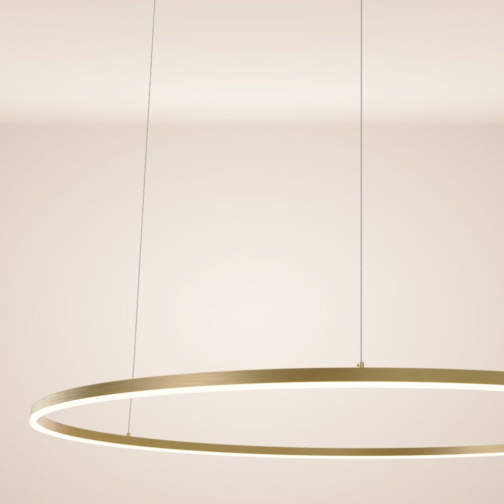 s.luce Pendelleuchte LED direkt Gold, 5m Ring oder indirekt Warmweiß 120 Pendelleuchte Abhängung