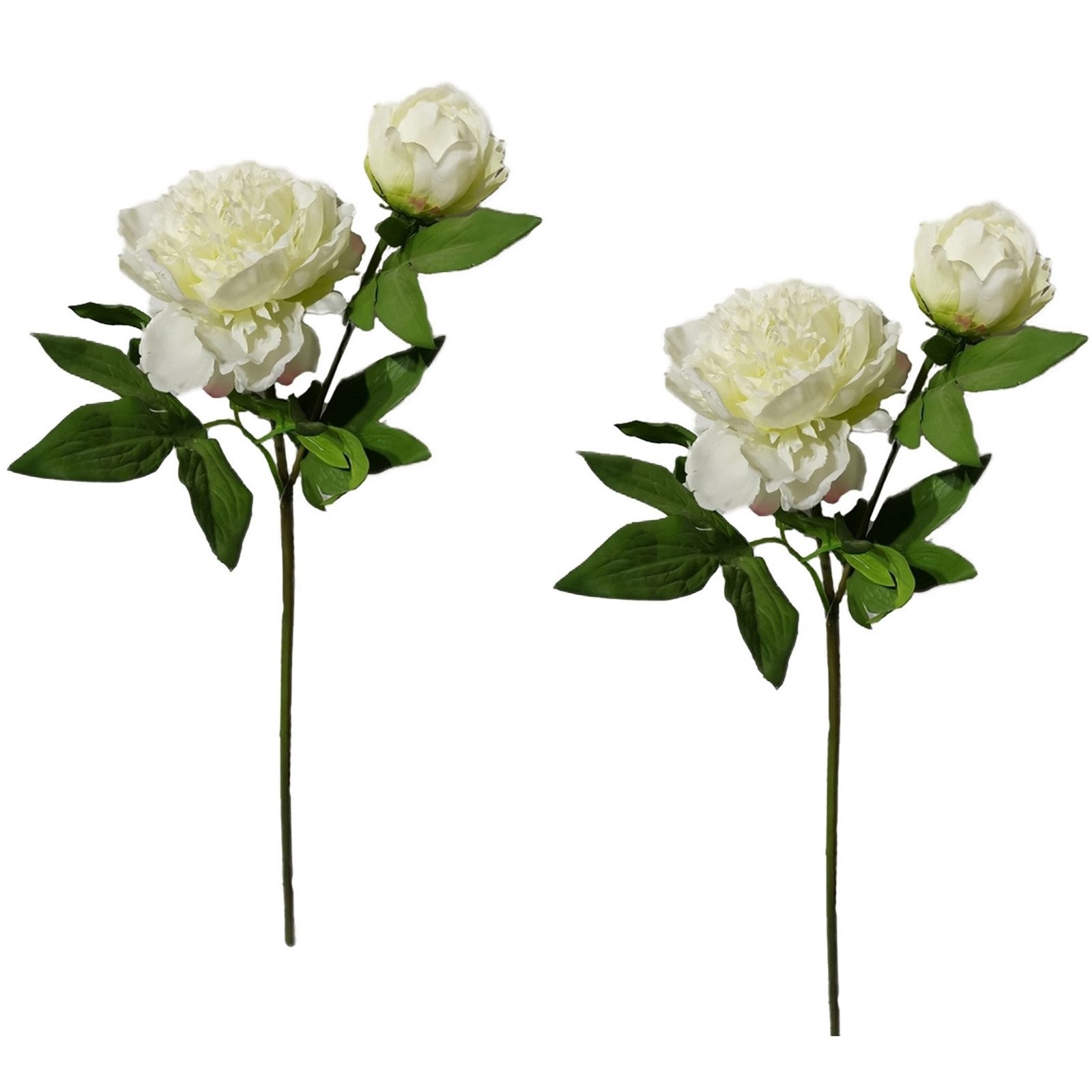Kunstblume Pfingstrose 2er Set Weiß Flora