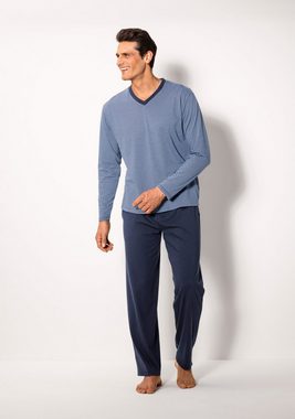 le jogger® Pyjama (Packung, 4 tlg., 2 Stück) mit garngefärbten Streifen