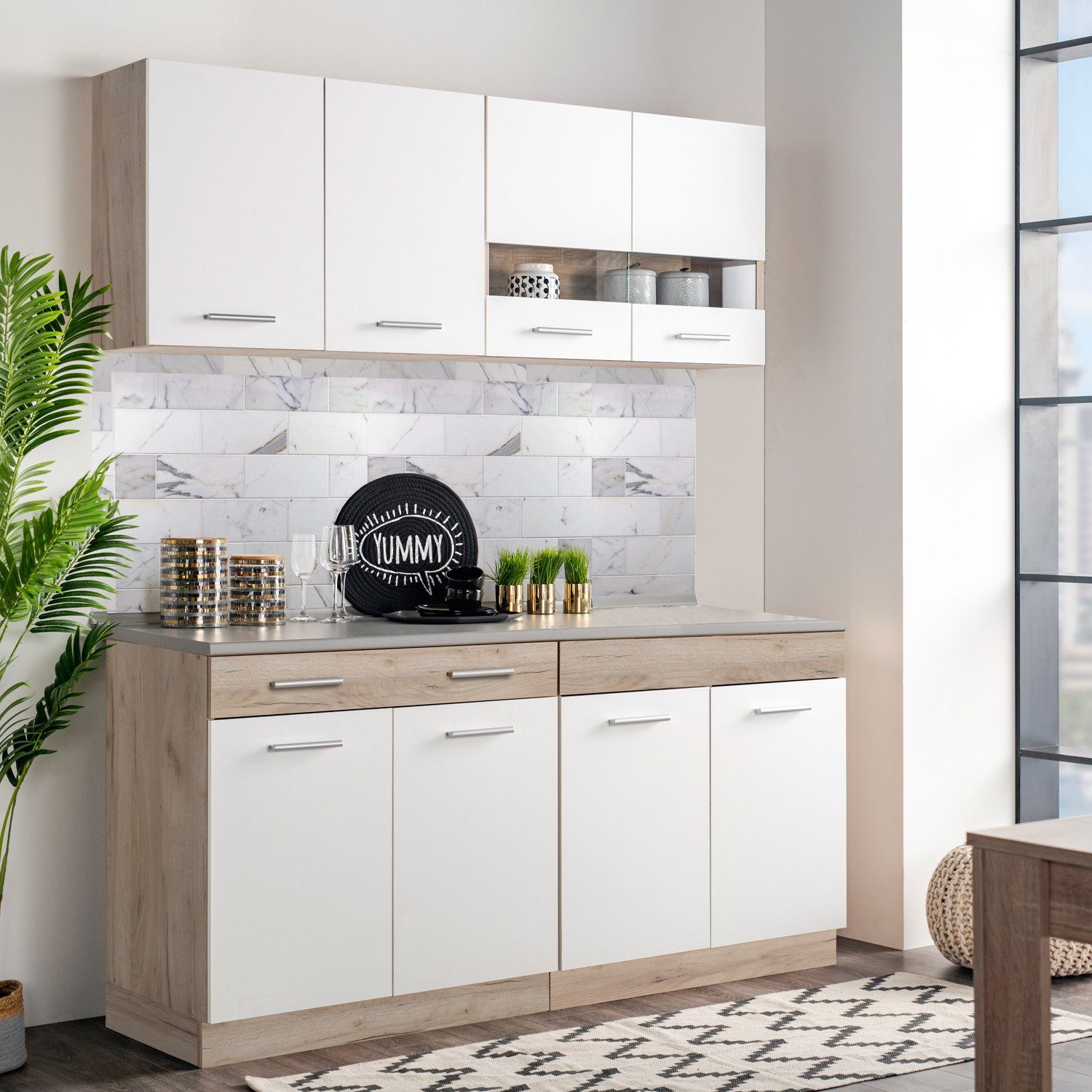 Homestyle4u Küchenzeile 80 cm ohne Geräte günstig online kaufen