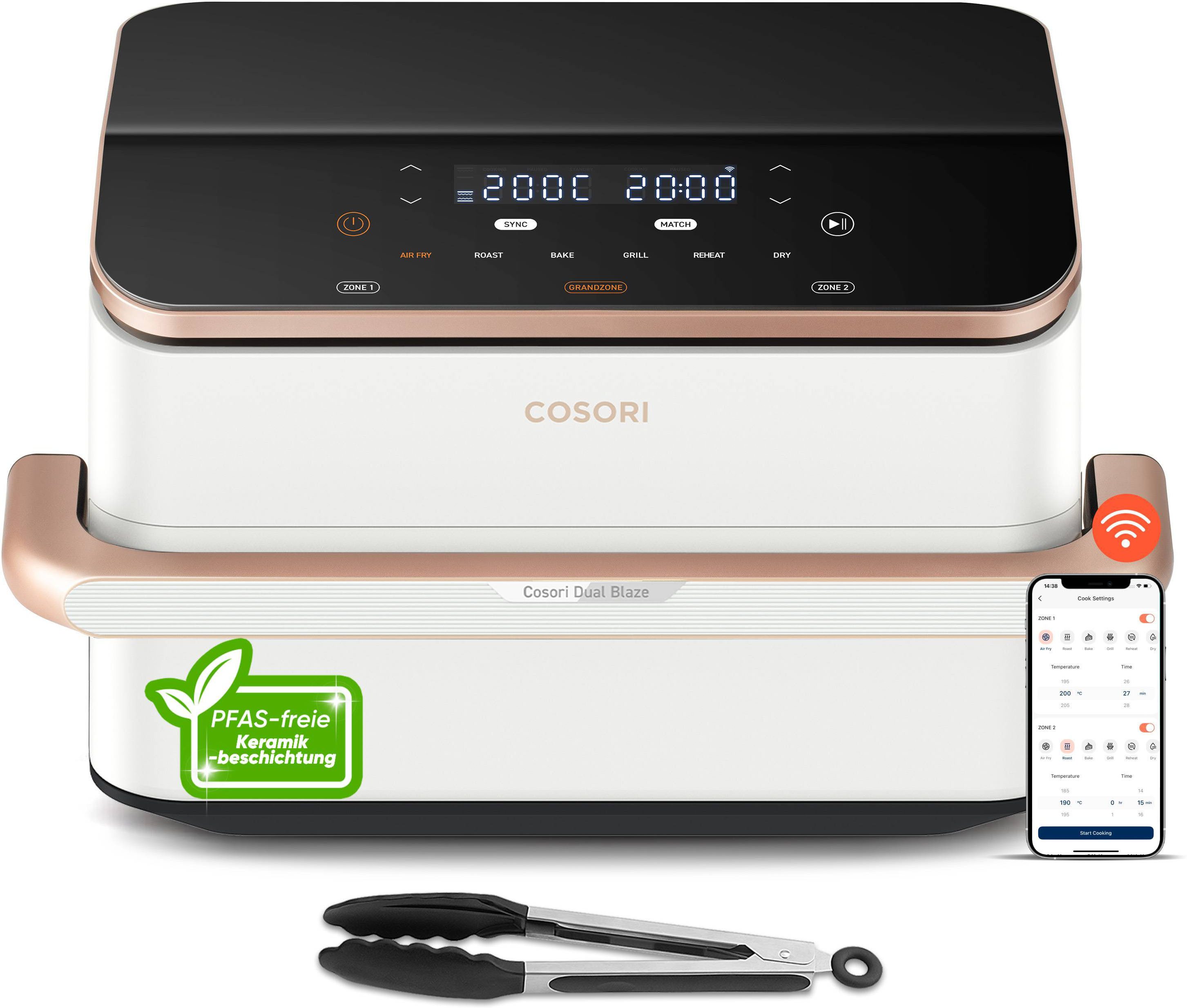 Cosori Heißluftfritteuse CAF-TF101S-WEUR, 2800 W