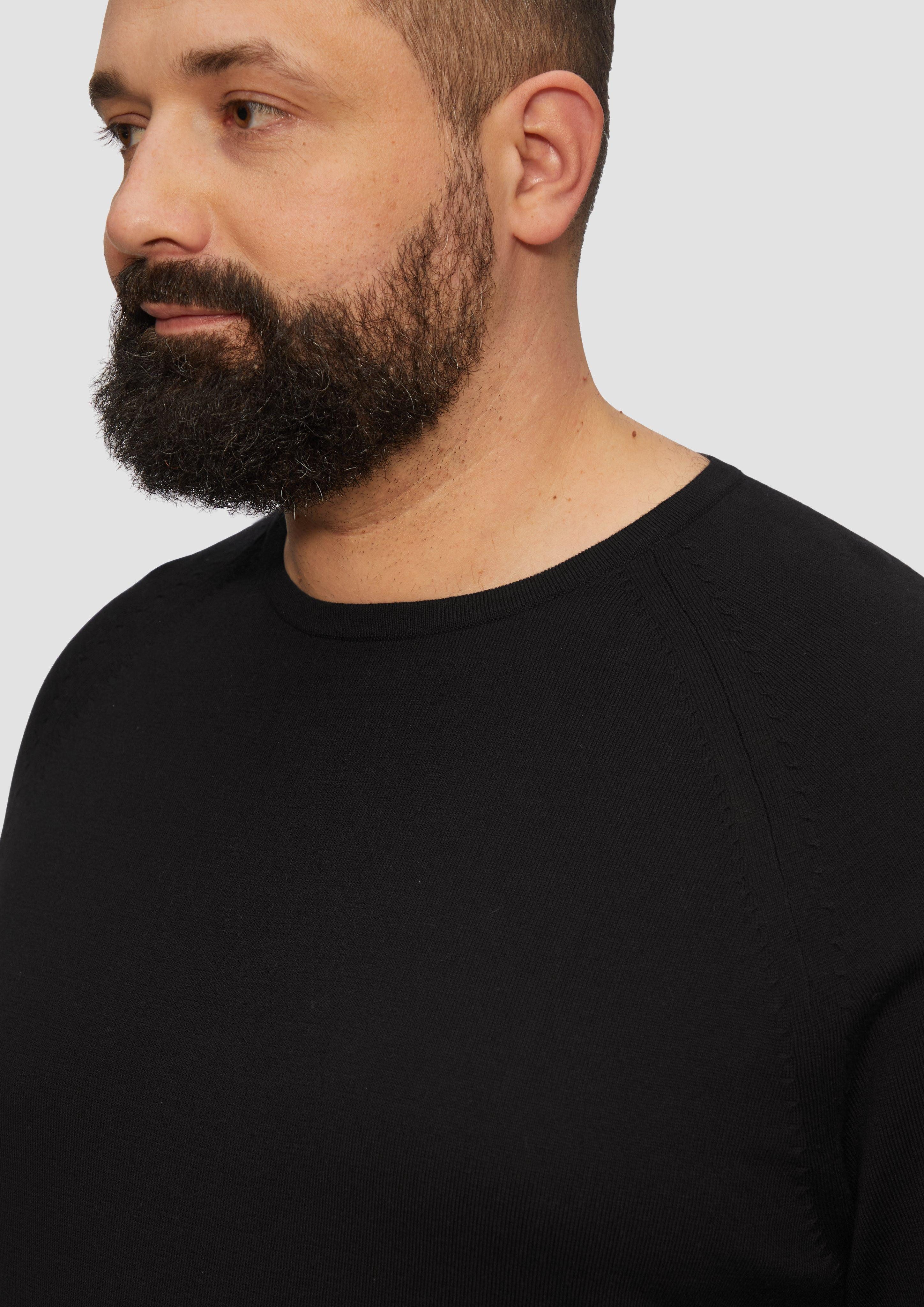 s.Oliver Strickpullover Feinstrickpullover mit Raglanärmeln Logo günstig online kaufen