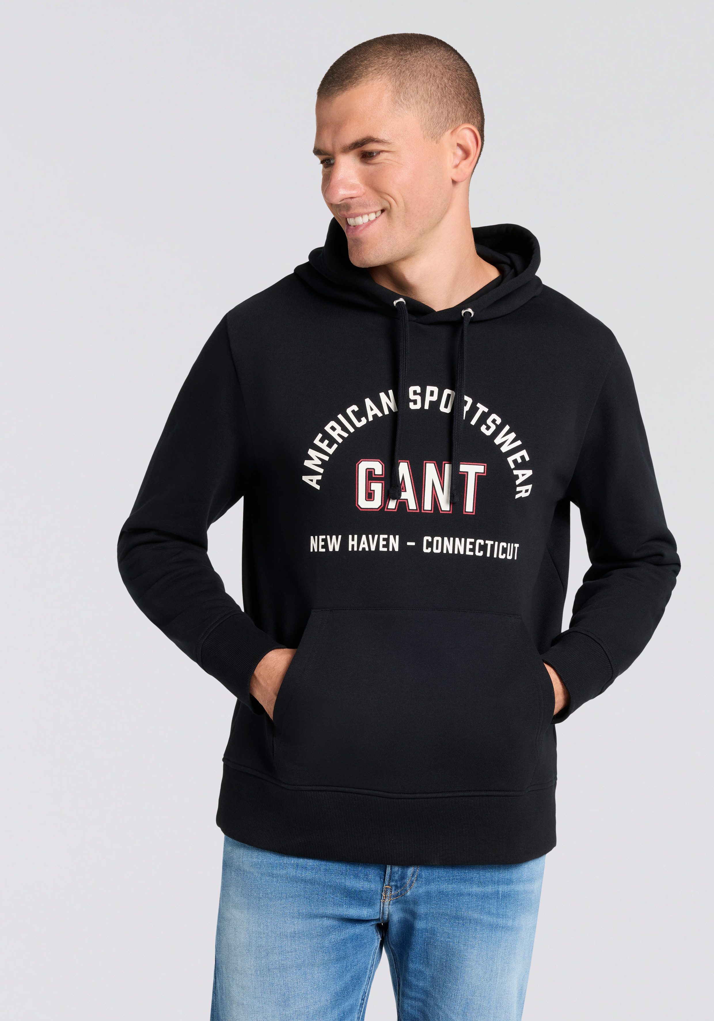 Gant Sweatshirt PRINTED GRAPHIC mit Kapuze, günstig online kaufen