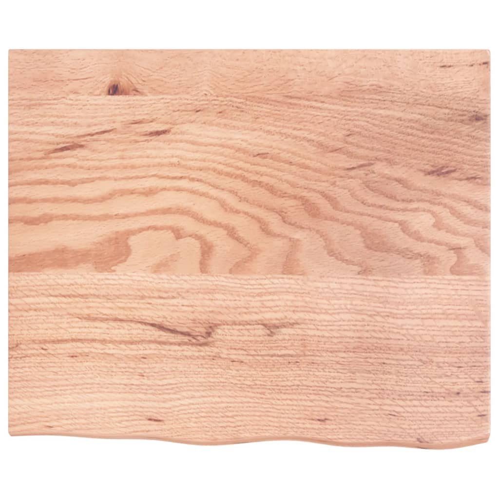 Hellbraun Massivholz 60x50x2 cm Eiche furnicato Tischplatte Behandelt