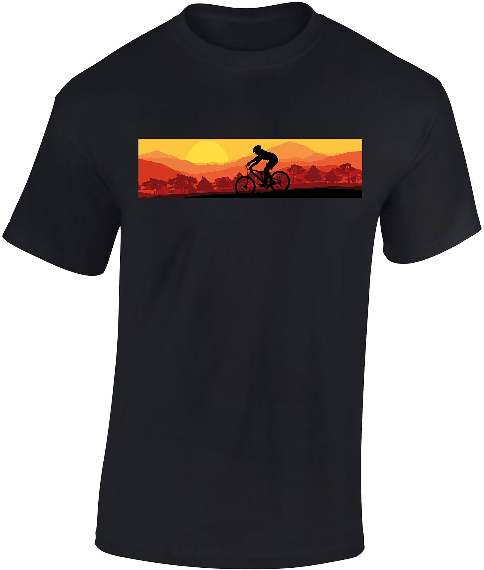 Baddery Print-Shirt Fahrrad T-Shirt: "Sundown Ride" günstig online kaufen