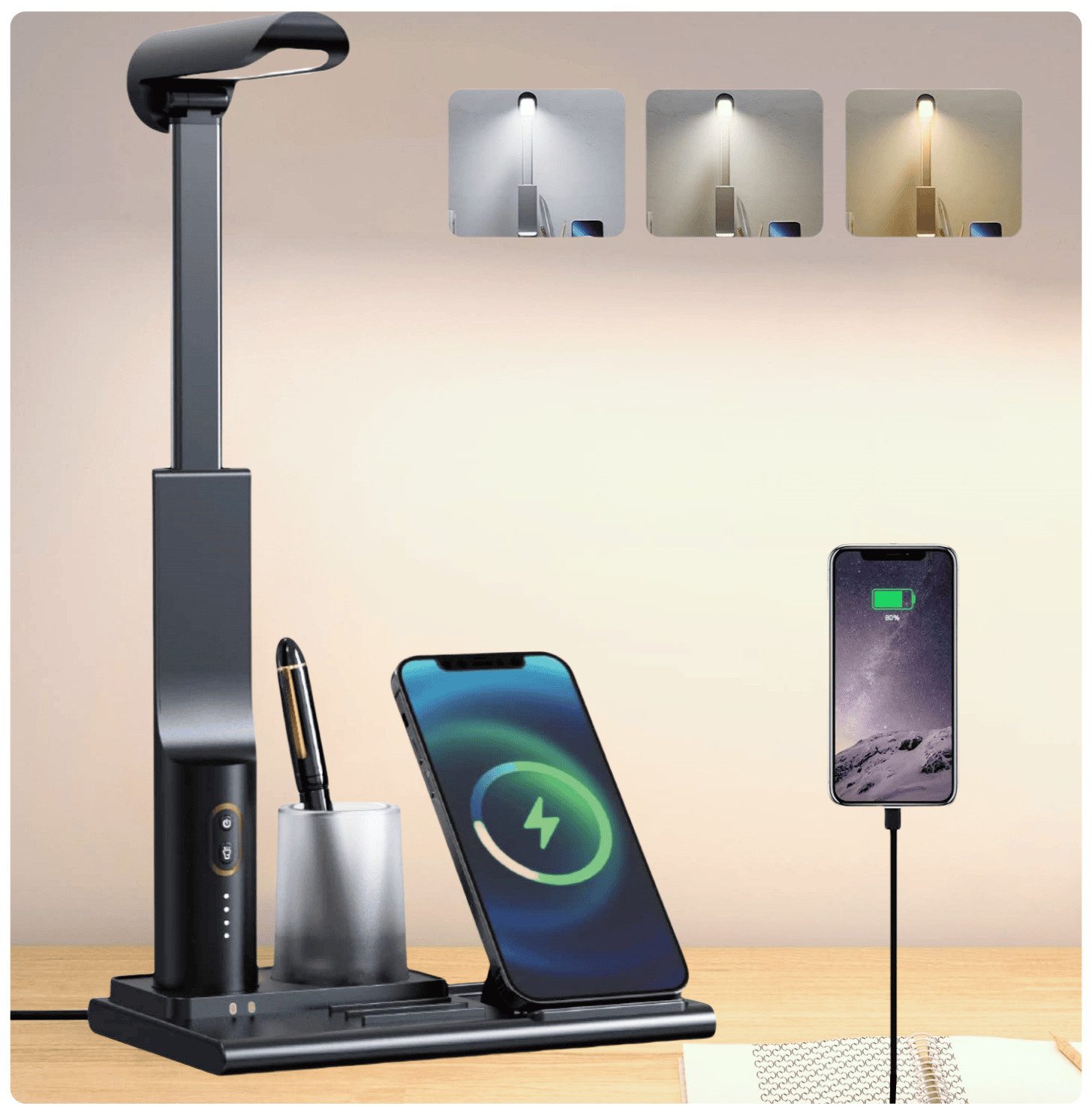 ibettertec LED Schreibtischlampe LED Dehnbar Tischlampe günstig online kaufen