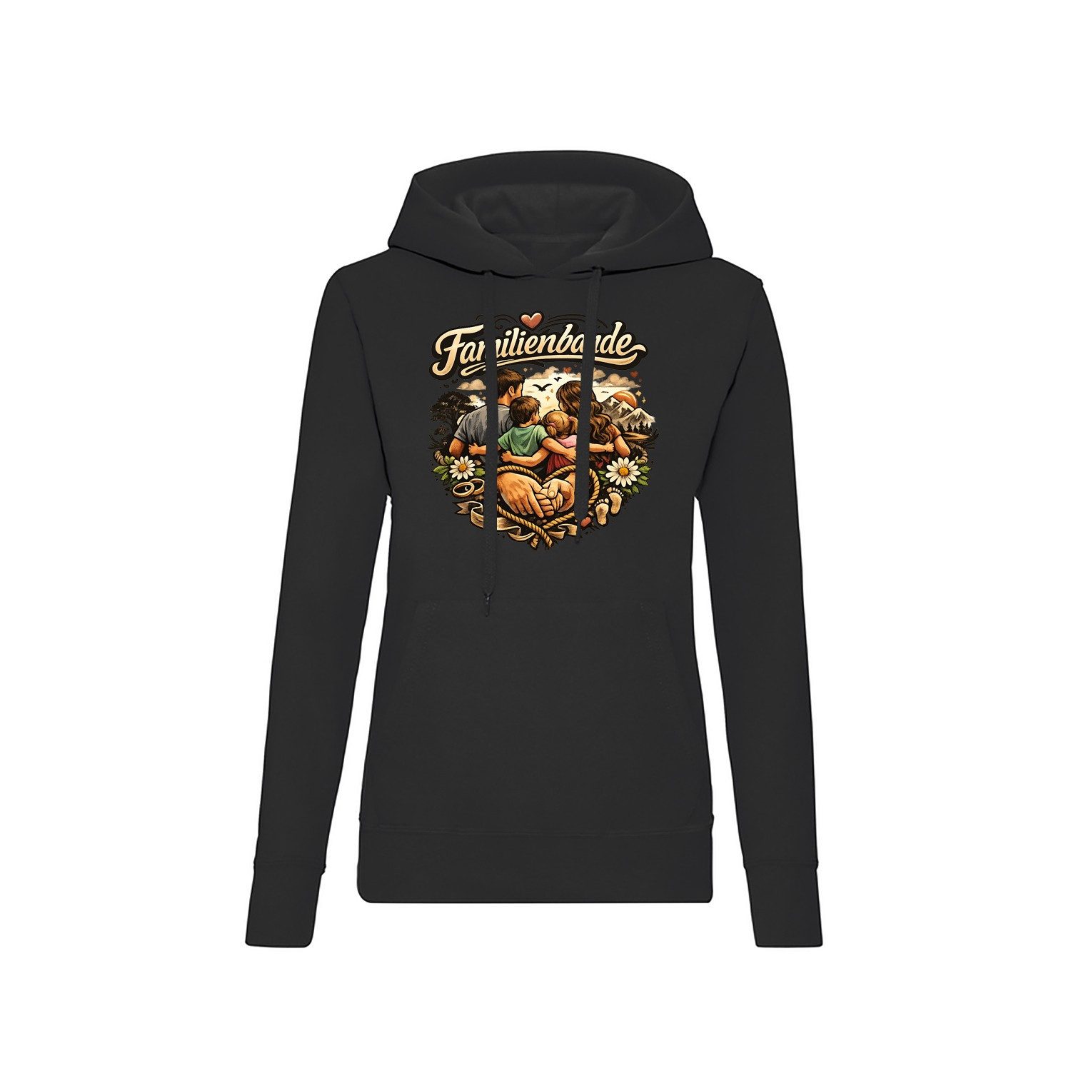 Blondie & Brownie Hoodie Familienbande Damen Hoodie Print Familie Geschenk Urlaub Deutsch Motiv (Einzelstück, Einzelartikel)