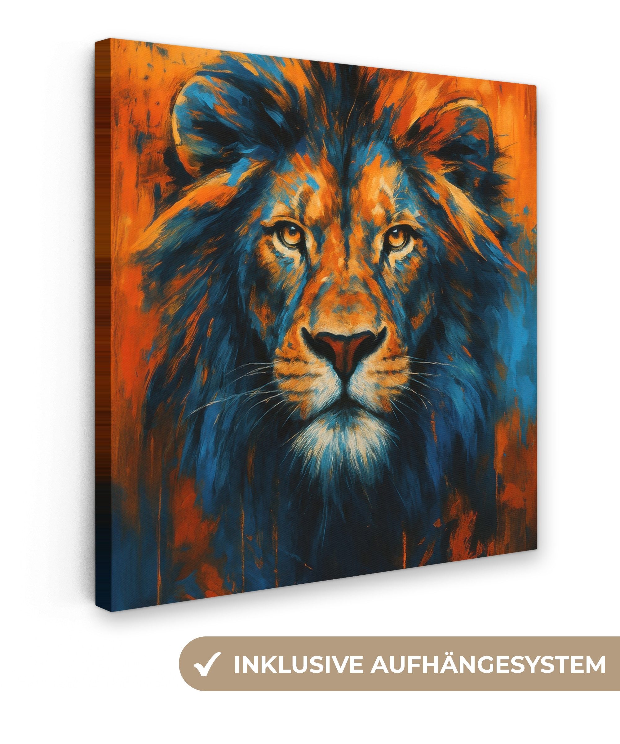 OneMillionCanvasses® Leinwandbild Kunstdrucke - Löwenkopf - günstig online kaufen