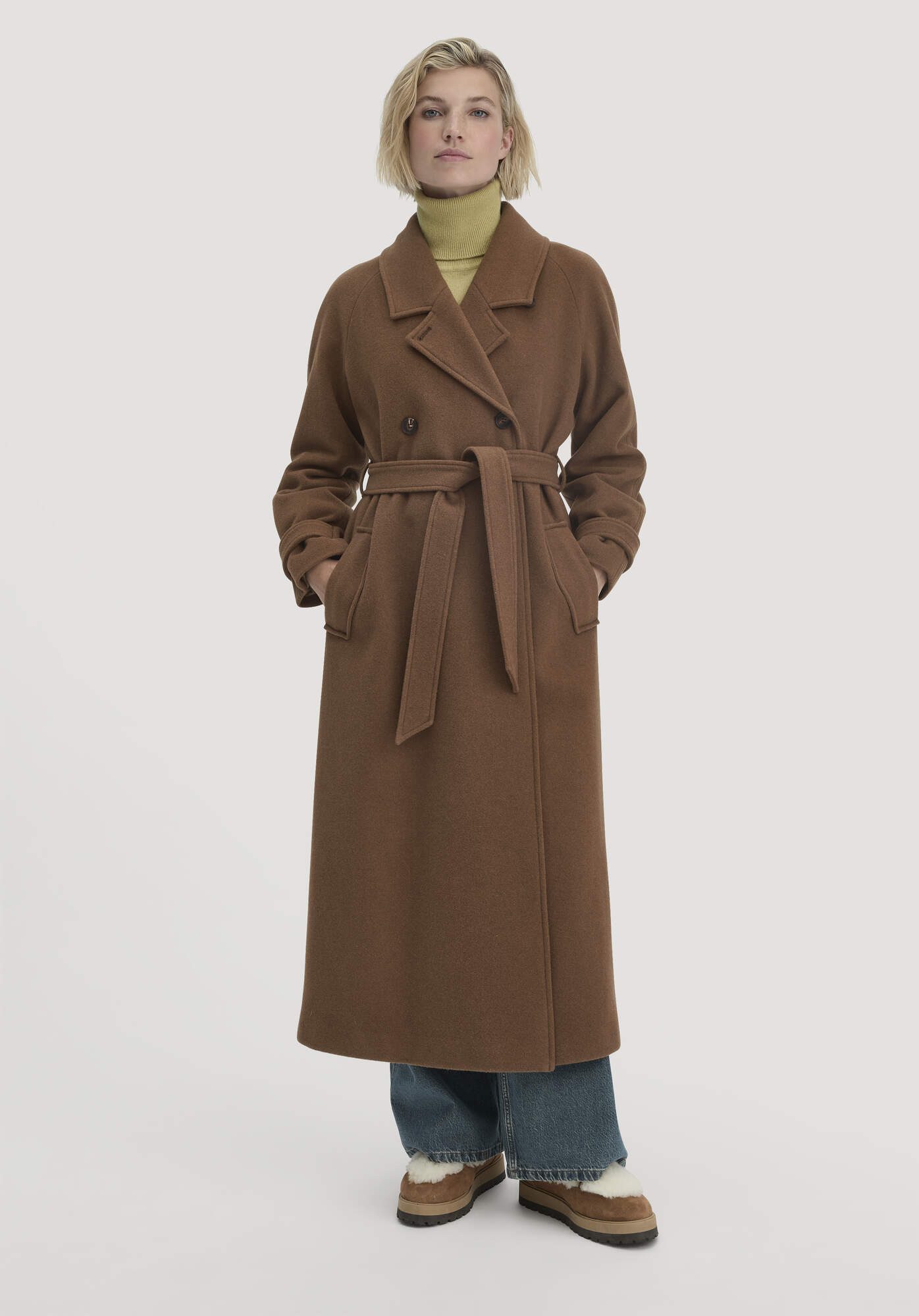 Hessnatur Wintermantel Relaxed aus reiner Bio-Merinowolle (1-tlg)