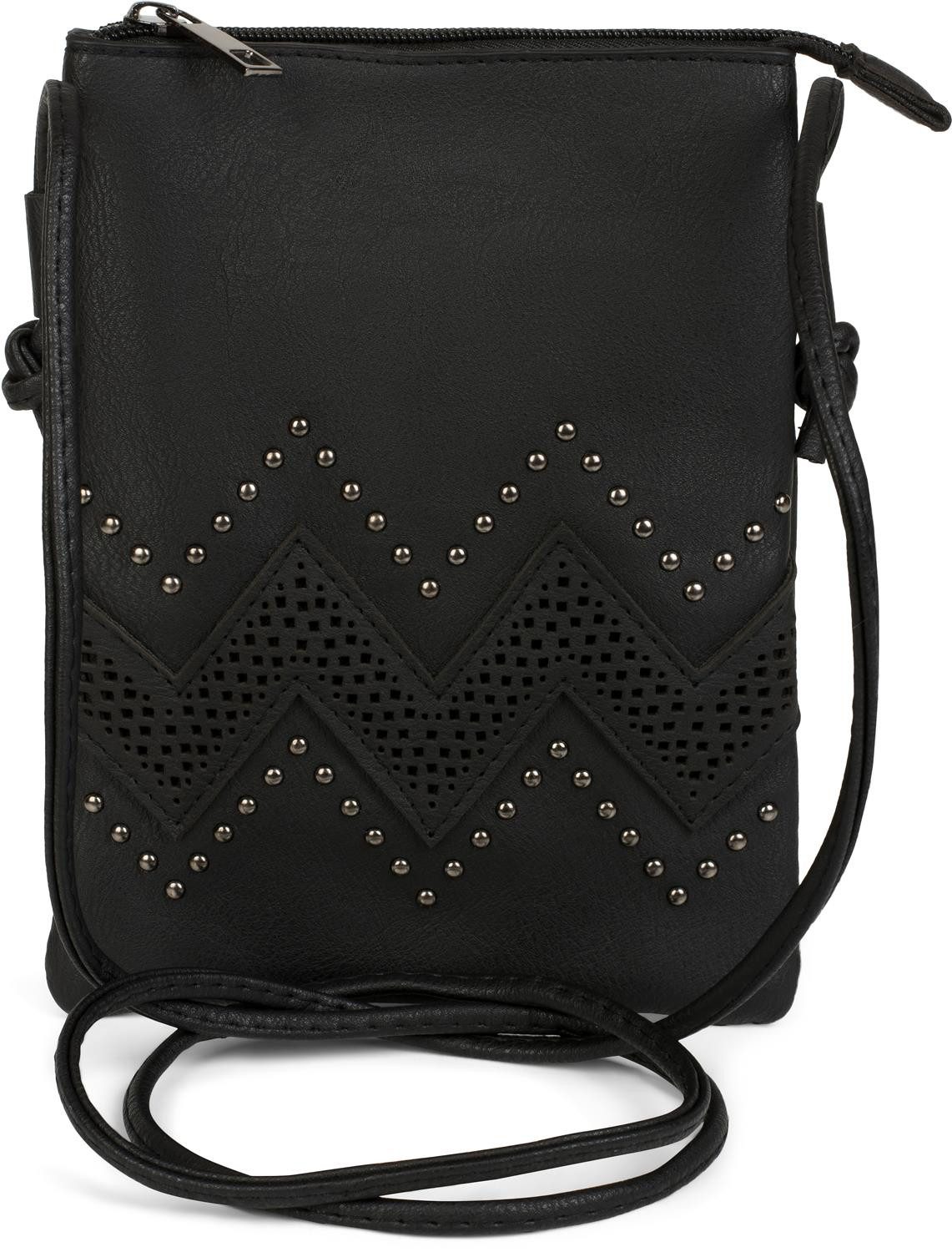 Mini Bag Mini Umhängetasche ZickZack Cutout Nieten
