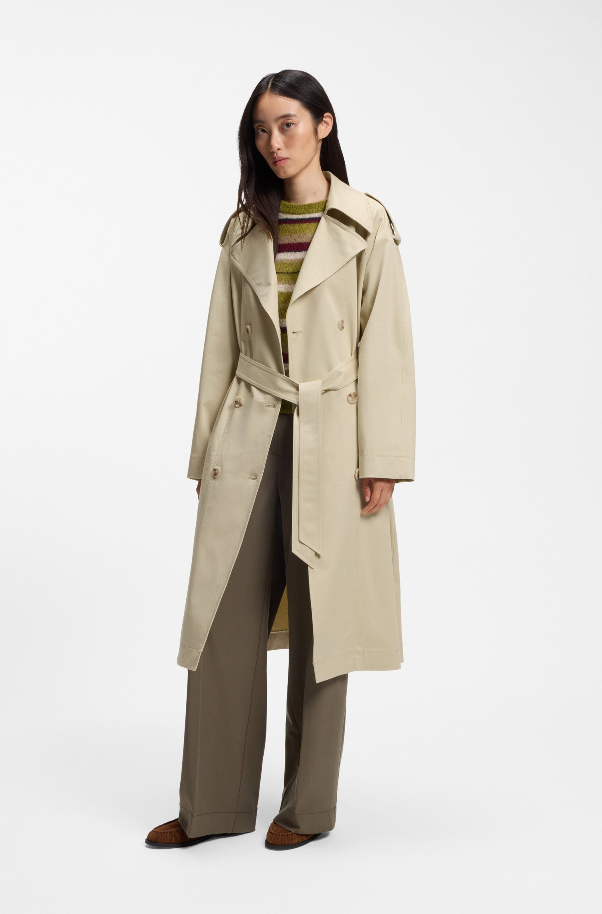 BOSS ORANGE Trenchcoat Carelli Premium Damenmode mit wasserabweisendem Finish, Relaxed Fit