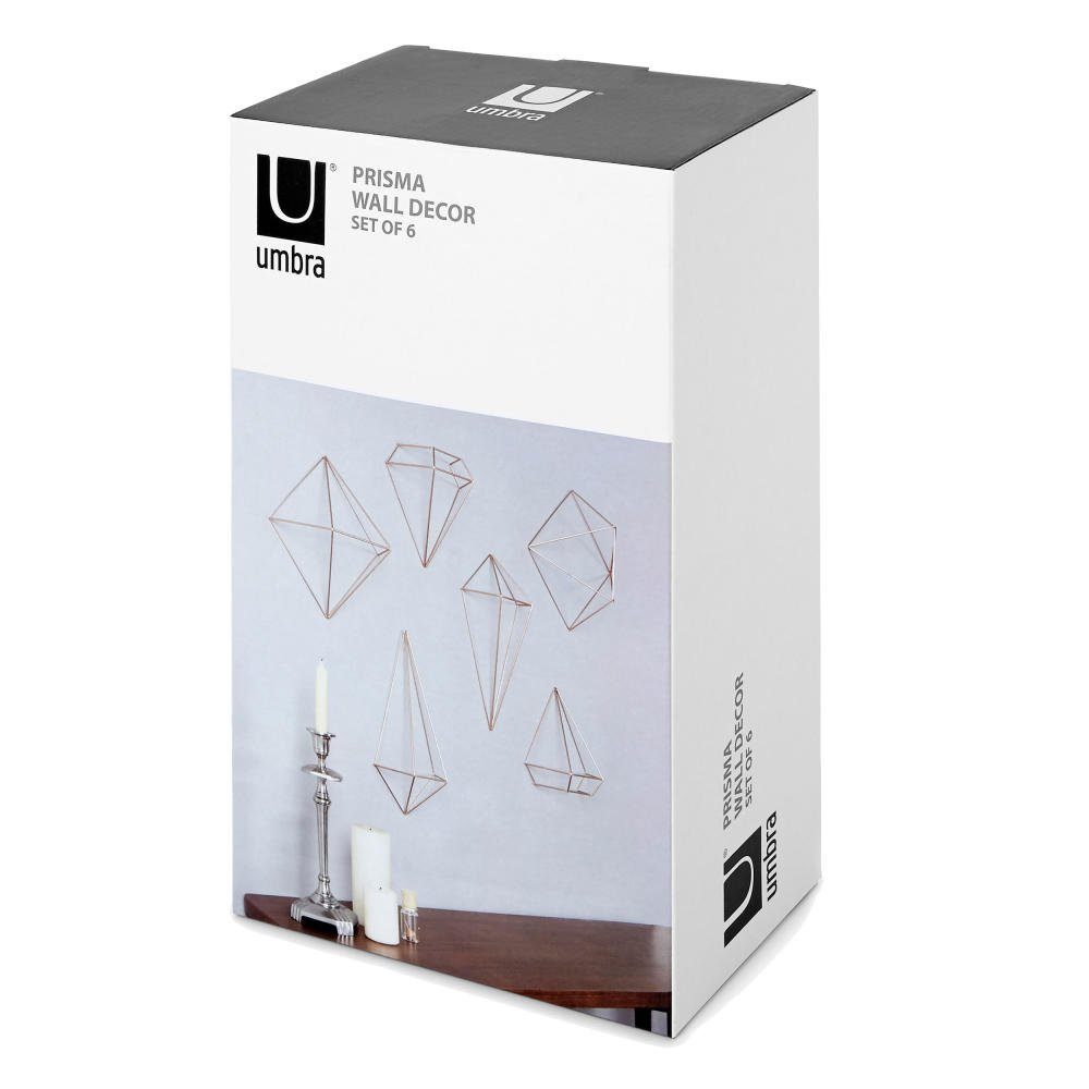 Umbra Wanddekoobjekt Prisma 3er Set Kupfer
