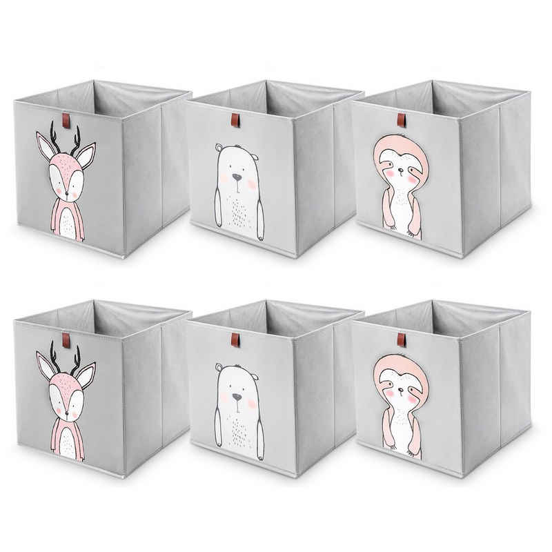 Centi Faltbox »Aufbewahrungsboxen, Kallax Boxen mit Schlaufe zum Herausziehen« (Spar Set, 6 St., 6er Set), mit Motivdruck und Schlaufe zum herausziehen