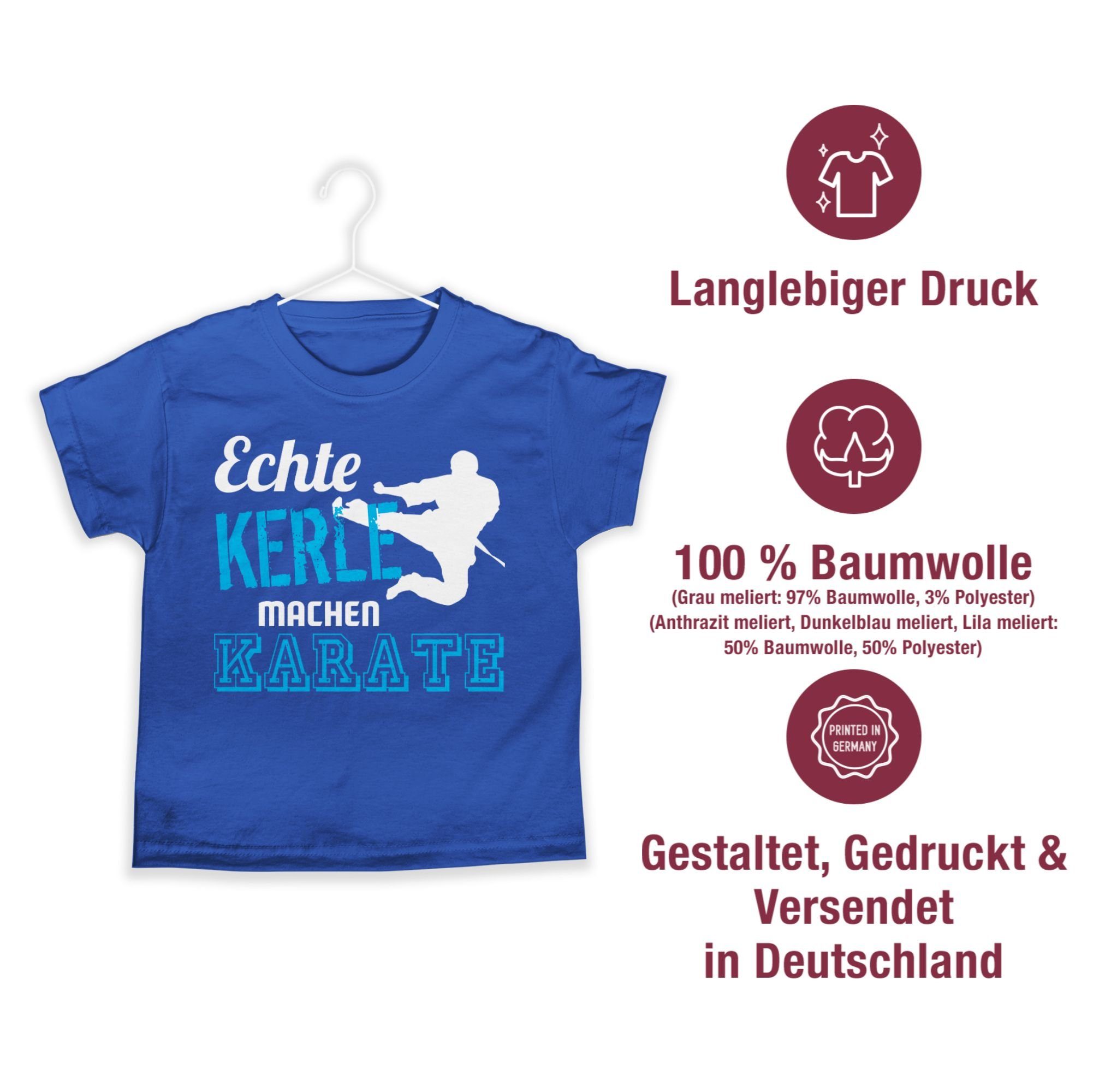 Kerle Kleidung Shirtracer Karate 3 Echte Royalblau Kinder Sport T-Shirt machen