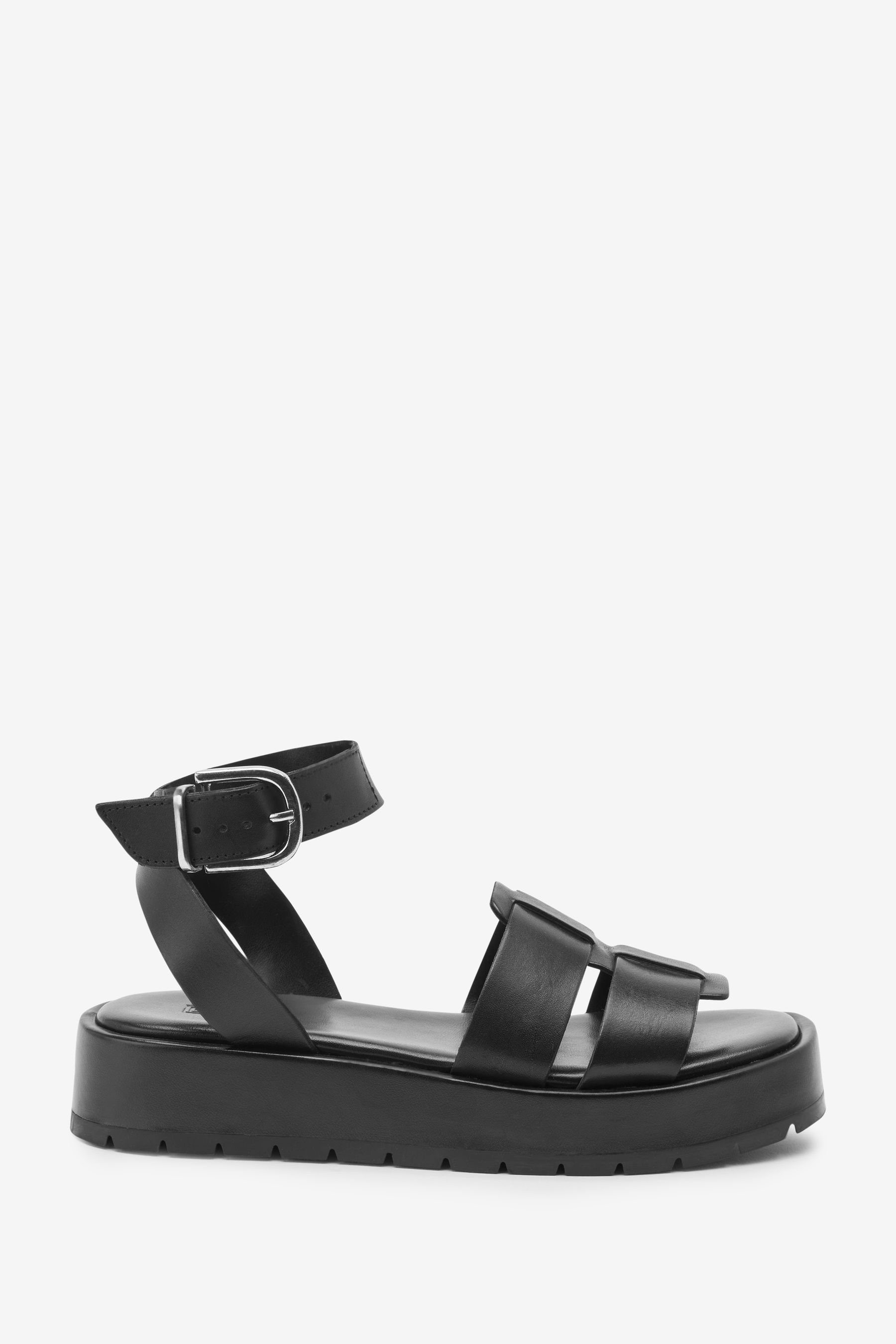 aus Comfort® Next (1-tlg) Black Forever Sandale Leder Plateau-Sandalen