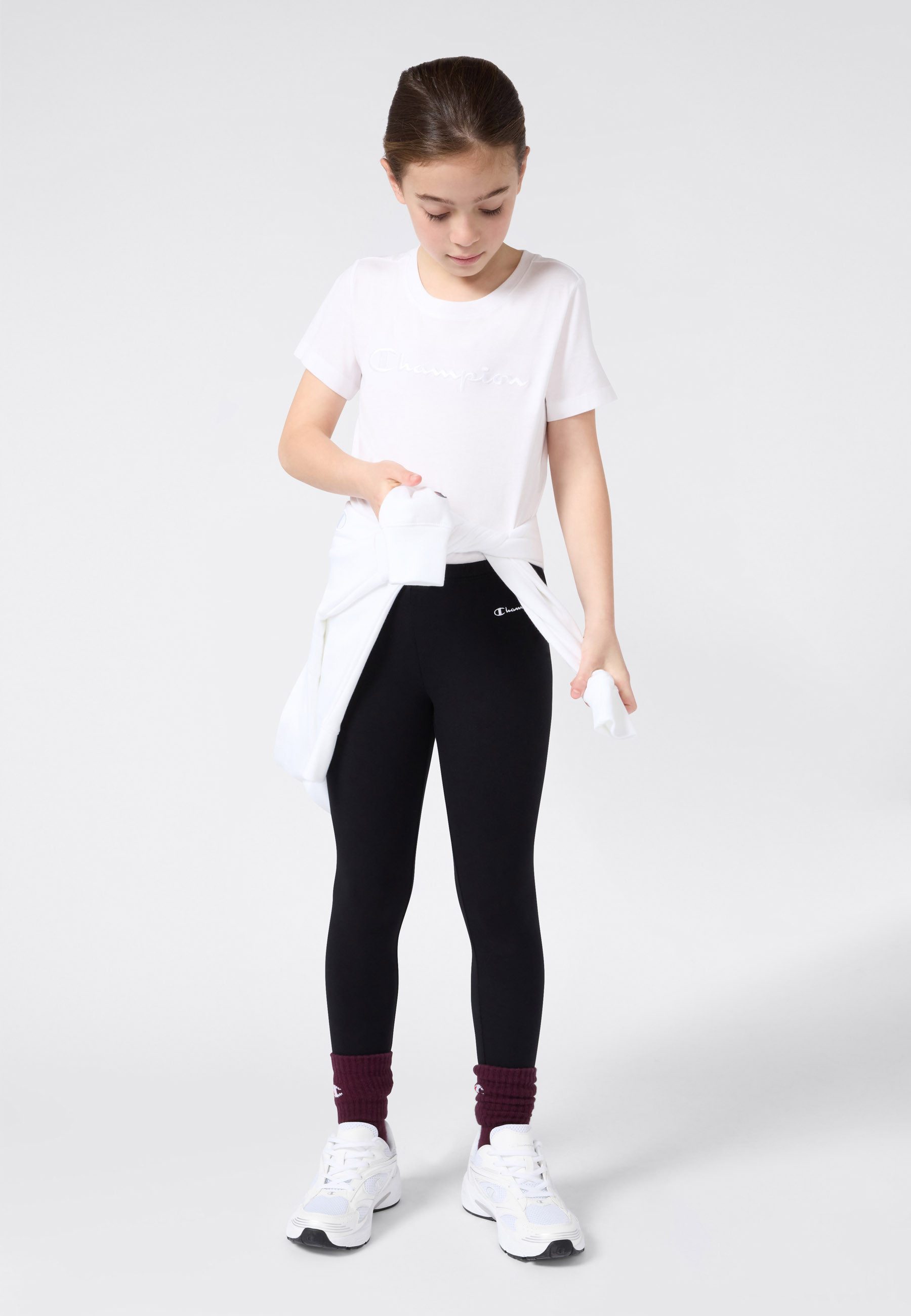 Champion T-Shirt ICONS Crewneck T-Shirt für Kinder und Jugendliche, sportlicher Stil, aus Baumwolle