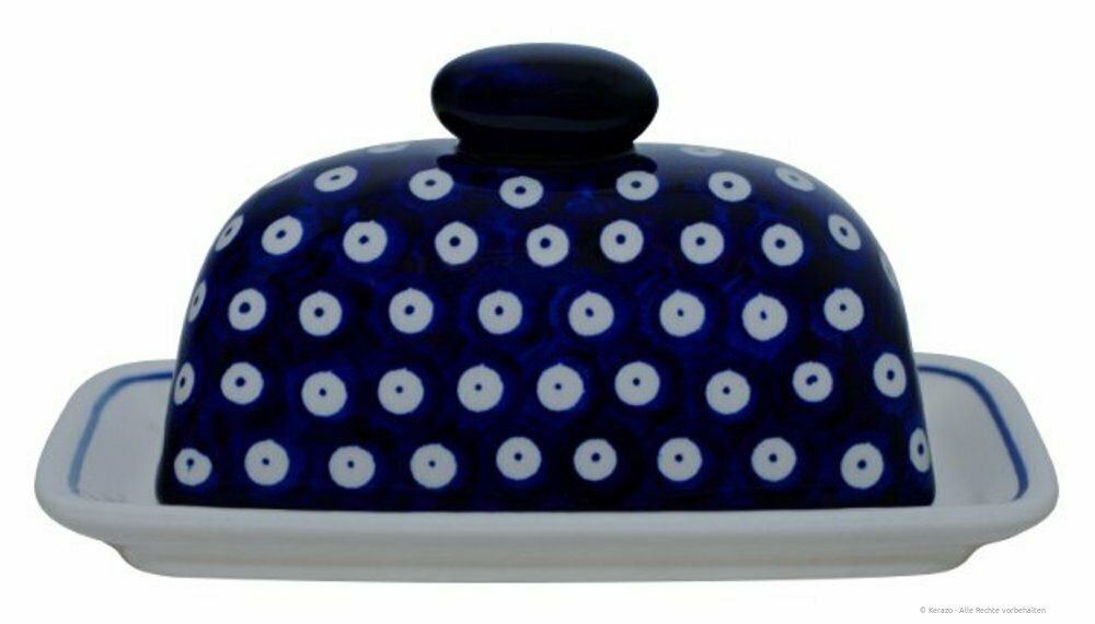 Bunzlauer Keramik Butterdose Bunzlauer Keramik Butterdose klein für 100-125g Kräuterbutter Dekor 42, Keramik