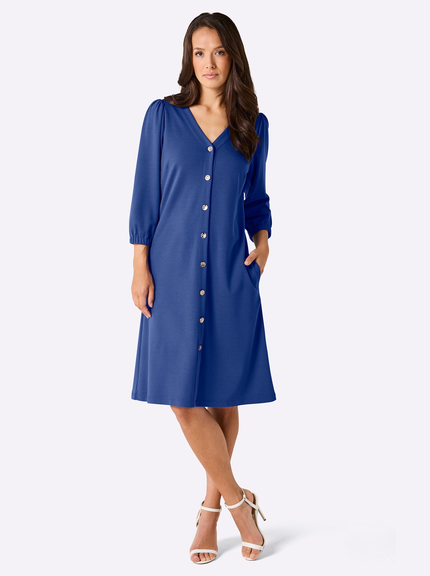 creation L Etuikleid Seiden-Viskose-Mix-Kleid 3/4-Arm
