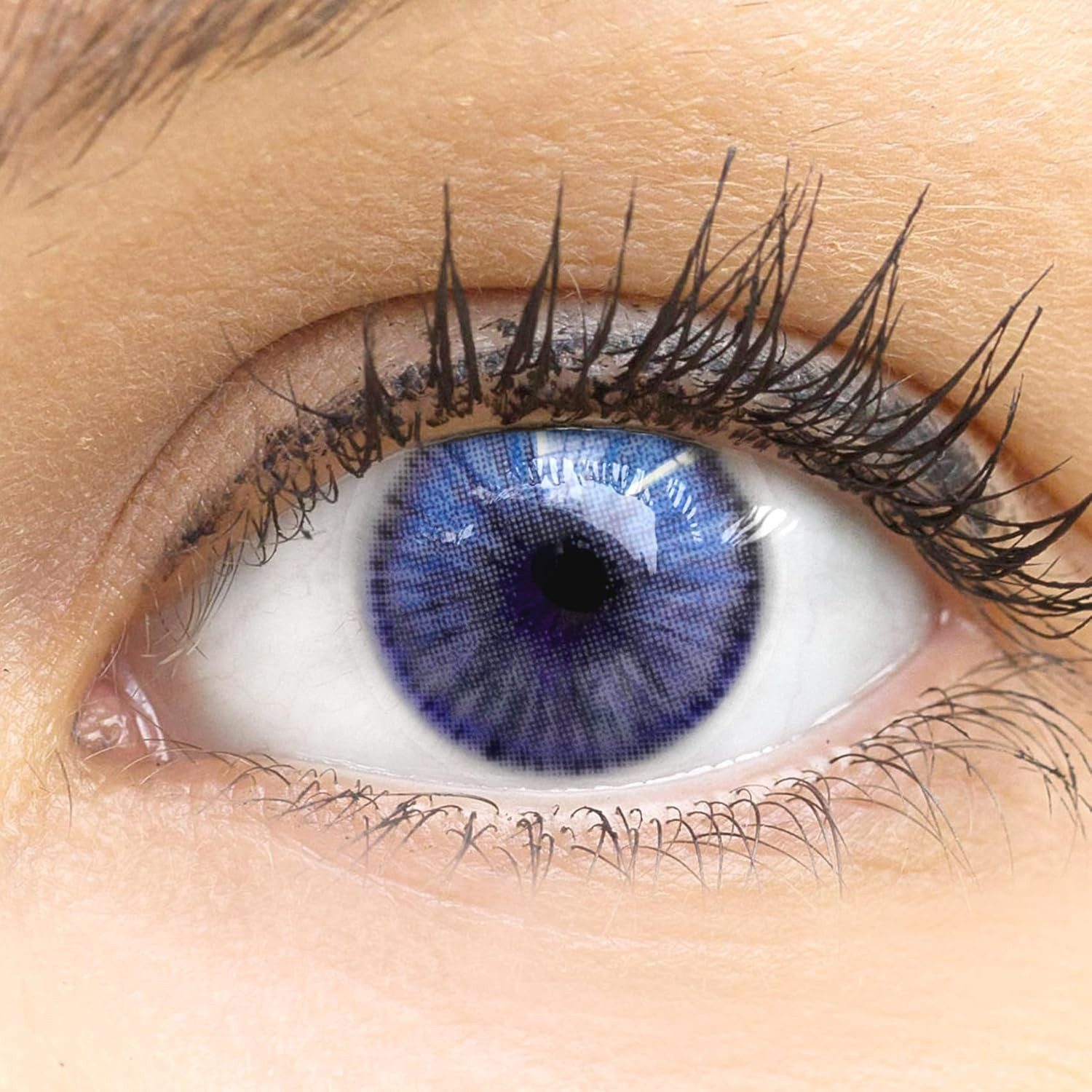 GLAMLENS Monatslinsen Sehr stark deckende und natürliche blaue Linsen "Palma Blue"