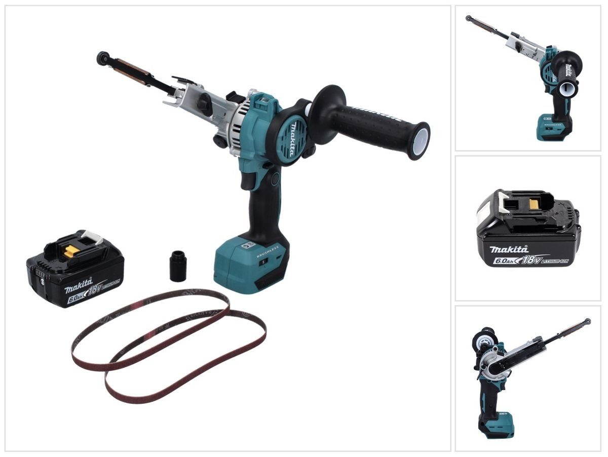 Makita Bandschleifer DBS 180 G1 Akku Bandfeile 18 V 9 x 533 mm Brushless + 1x Akku 6,0 Ah
