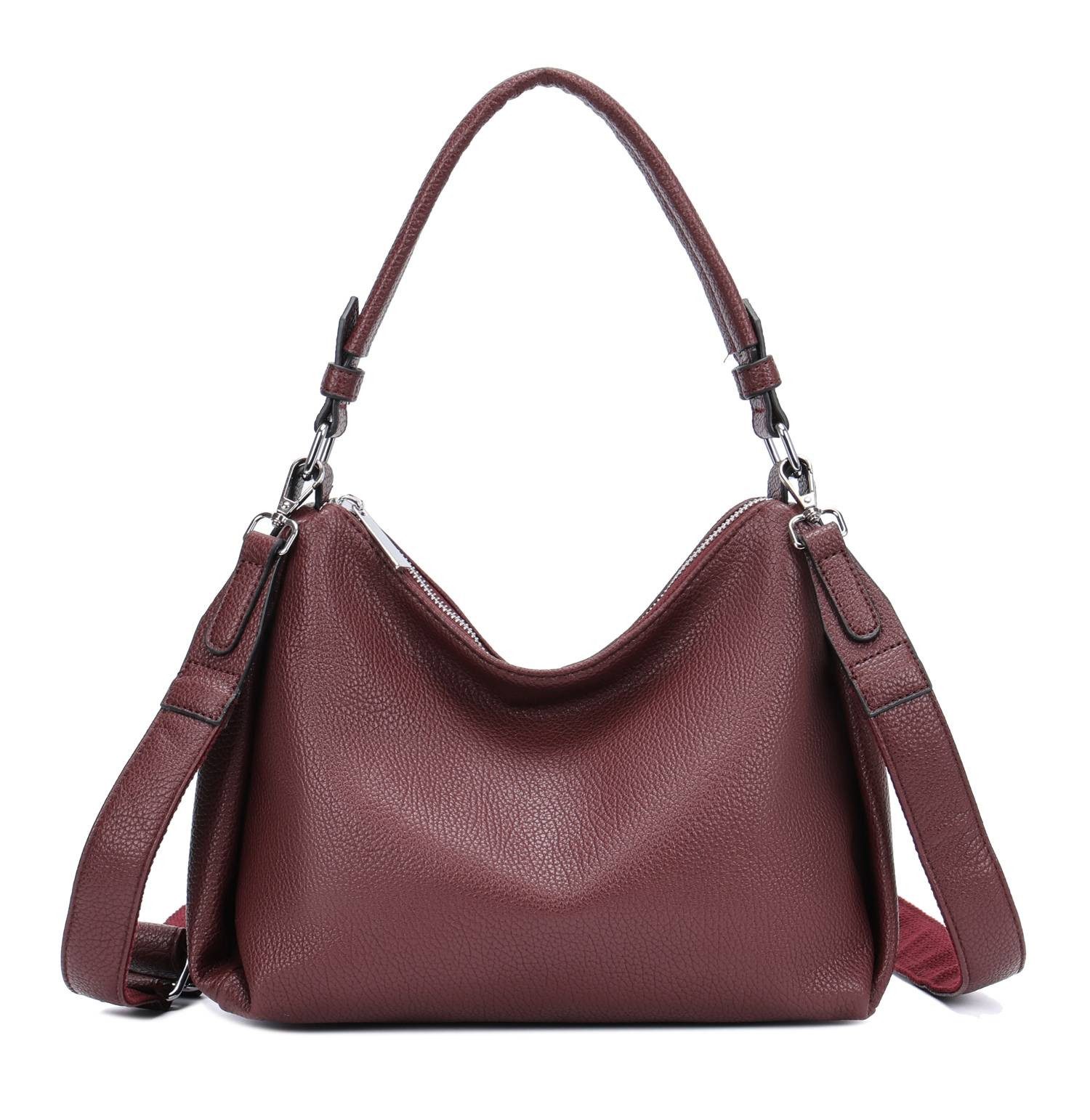 Schultertasche DAMEN TASCHE SHOPPER Umhängetasche Crossover Hobo Bag Leder Optik