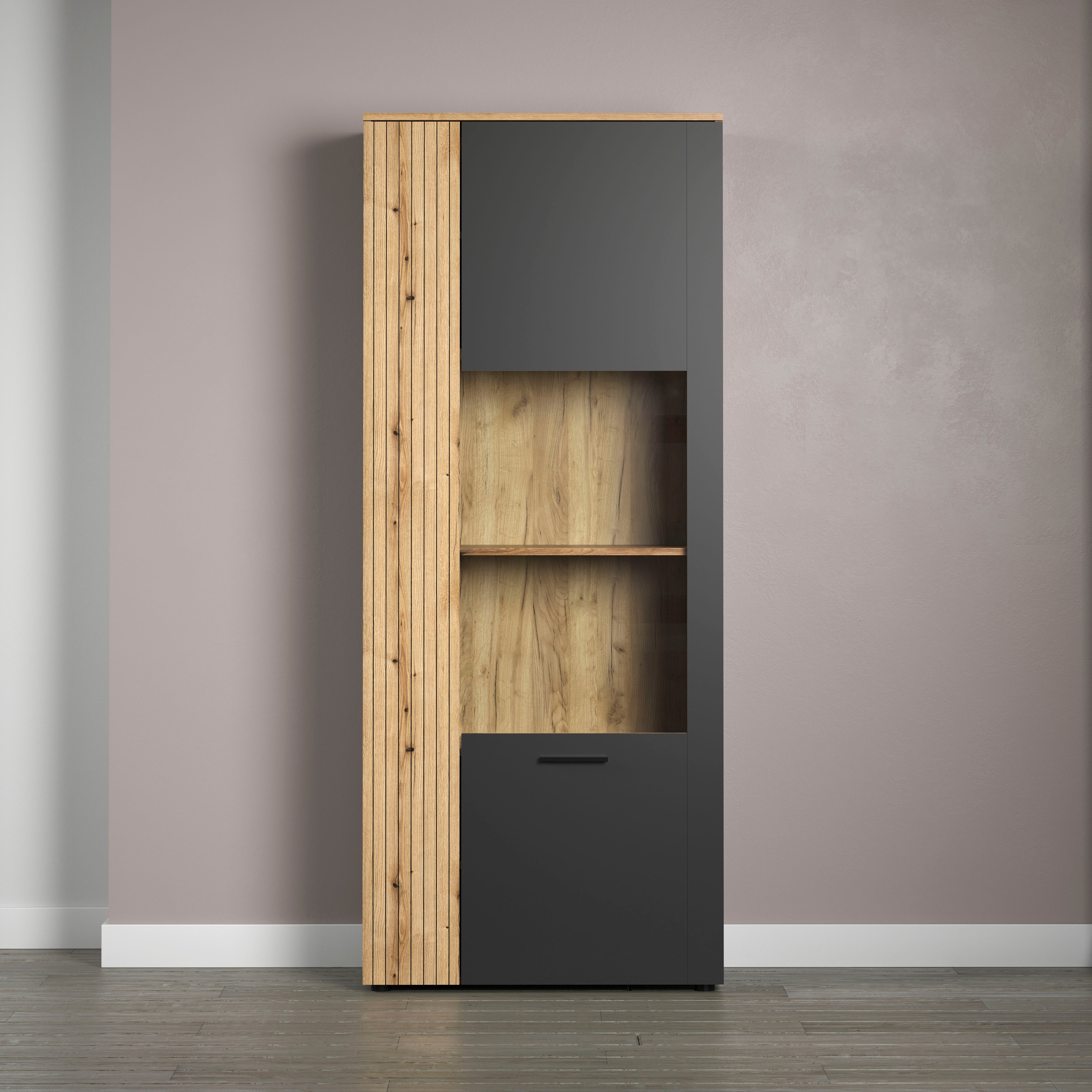 Home affaire Standvitrine Estepona (1-St) Standvitrine mit 2 Türen - (B/T/H) 80/42/195 cm