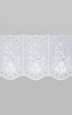 Scheibengardine Blumenspiel, Plauener Spitze®, (1 St), transparent, HxB 30x48.6cm