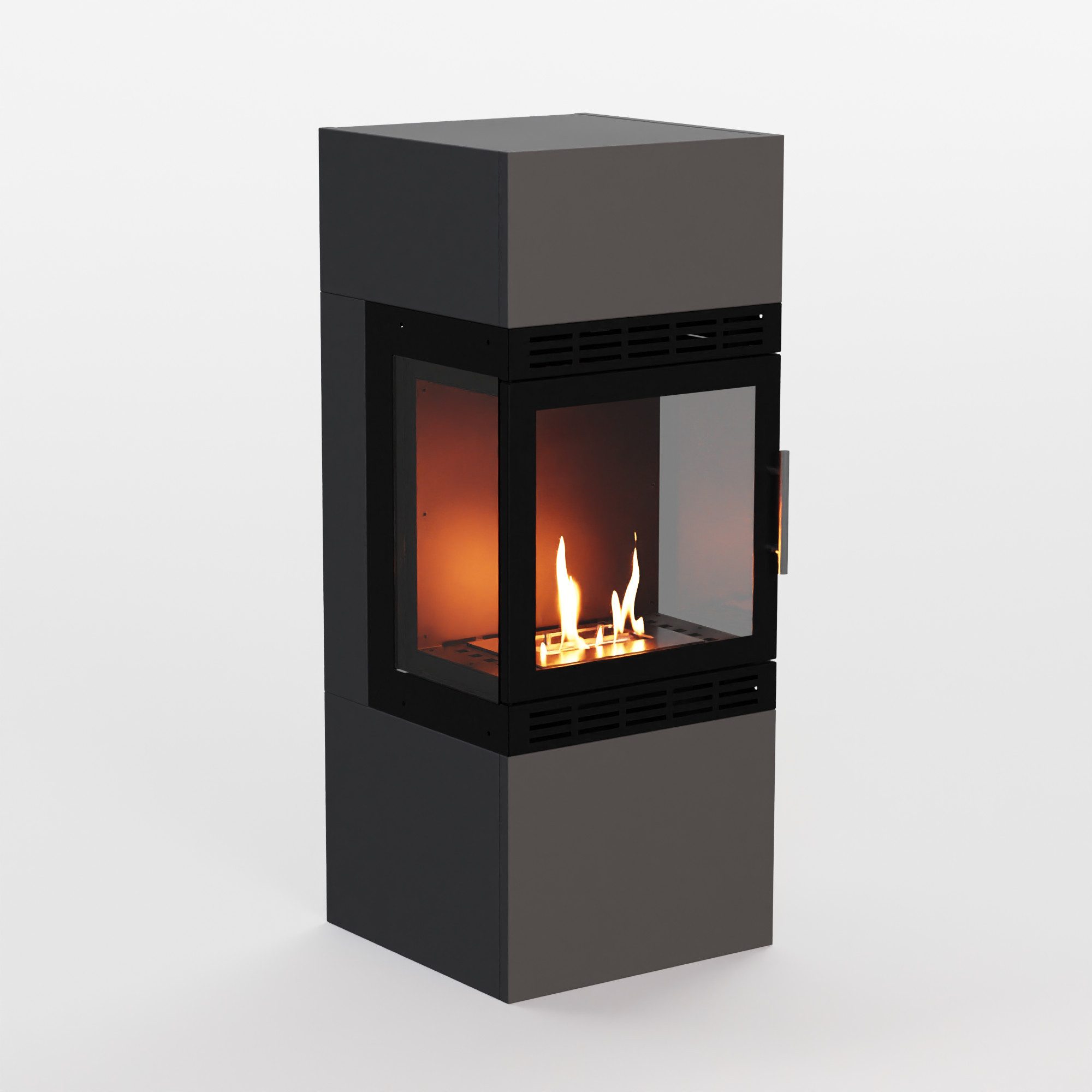 GLOW FIRE Echtfeuer-Dekokamin Lillesand Vision Ethanol Kamin, Bioethanol Kamin mit 3h Brenndauer, Heizleistung bis 2KW