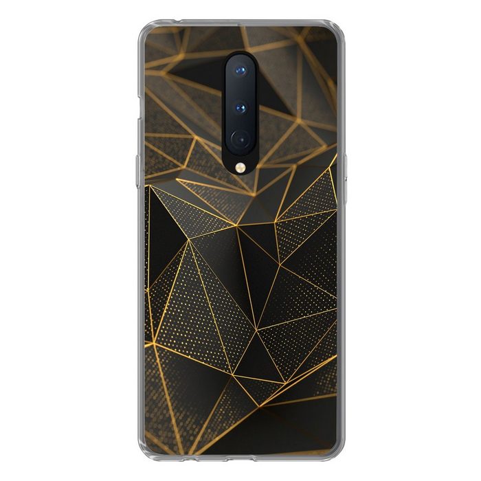 MuchoWow Handyhülle Abstrakt - Gold - 3D - Luxus - Kunst Phone Case Handyhülle OnePlus 8 Silikon Schutzhülle