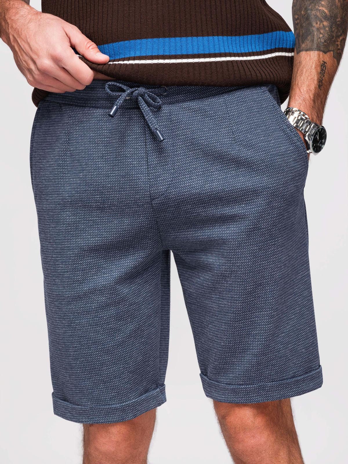 Sweatshorts Shorts für Herren mit strukturiertem Strickgummiband