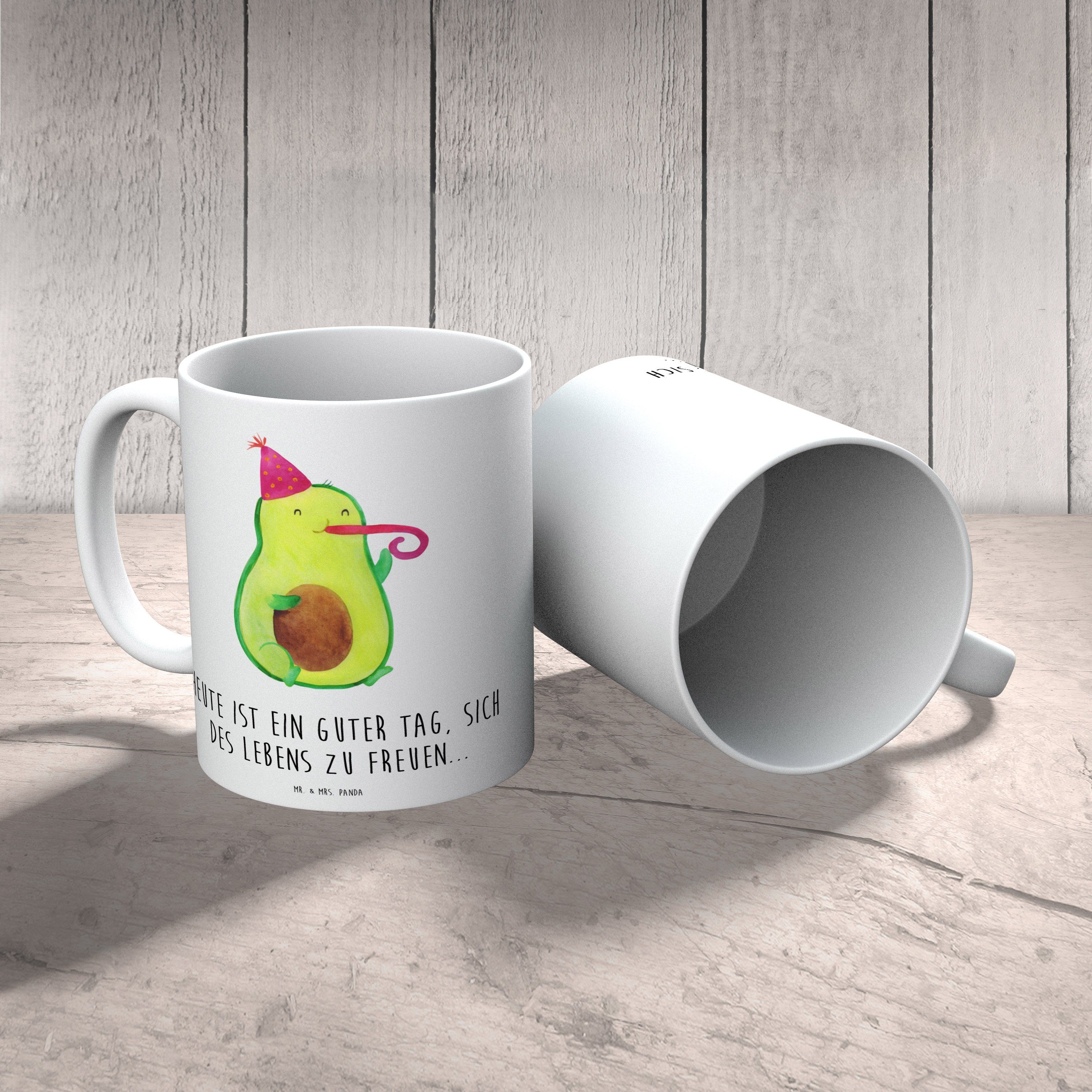 Mr. & Mrs. Panda Tasse Avocado Partyhupe - Weiß - Geschenk, Feier, Büro Tasse, Kaffeebecher, Keramik