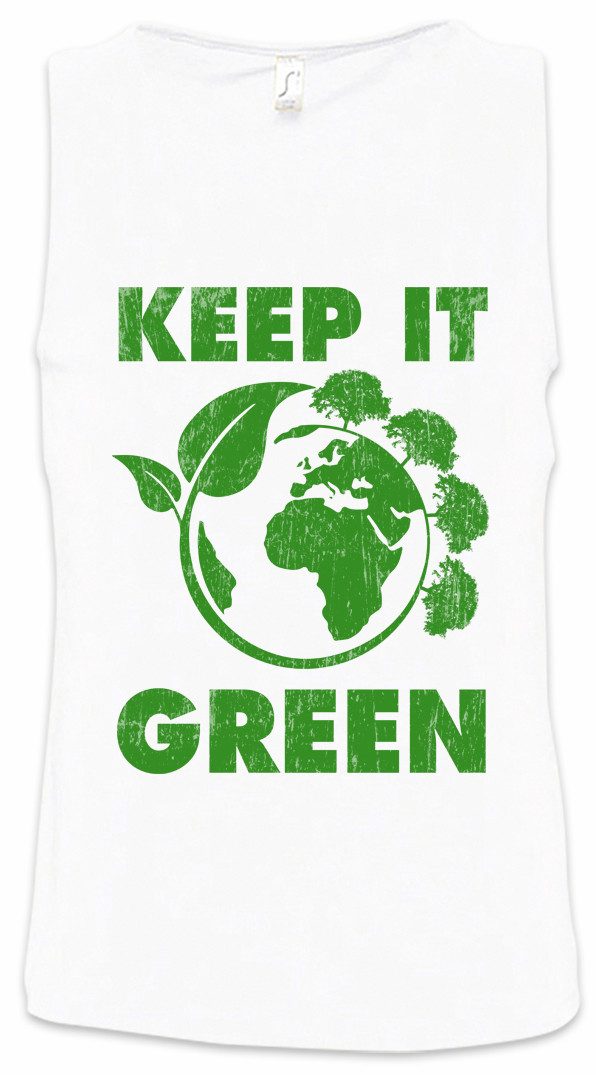 Tanktop Keep It Green Ärmelloses T-Shirt Umweltschutz Save The World Green