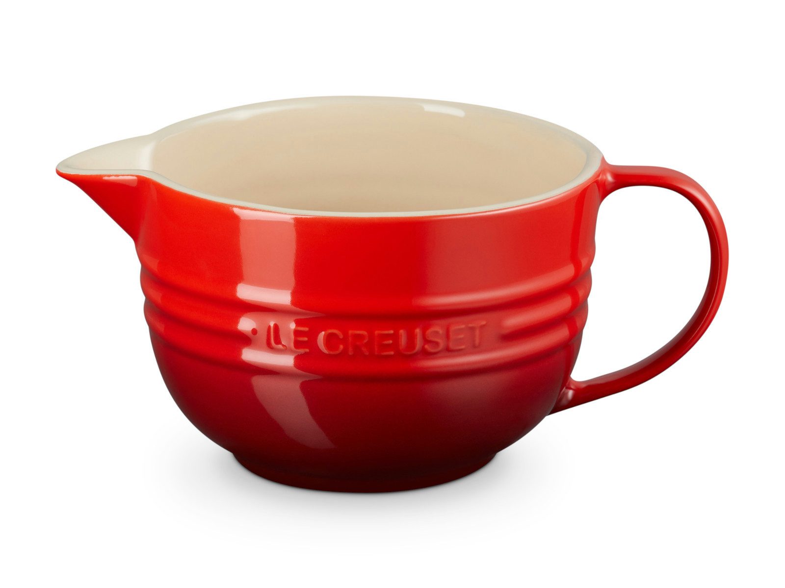 LE CREUSET Schüssel Rührschüssel mit Henkel kirschrot 2l, Steinzeug, (Schüsseln & Чаши)