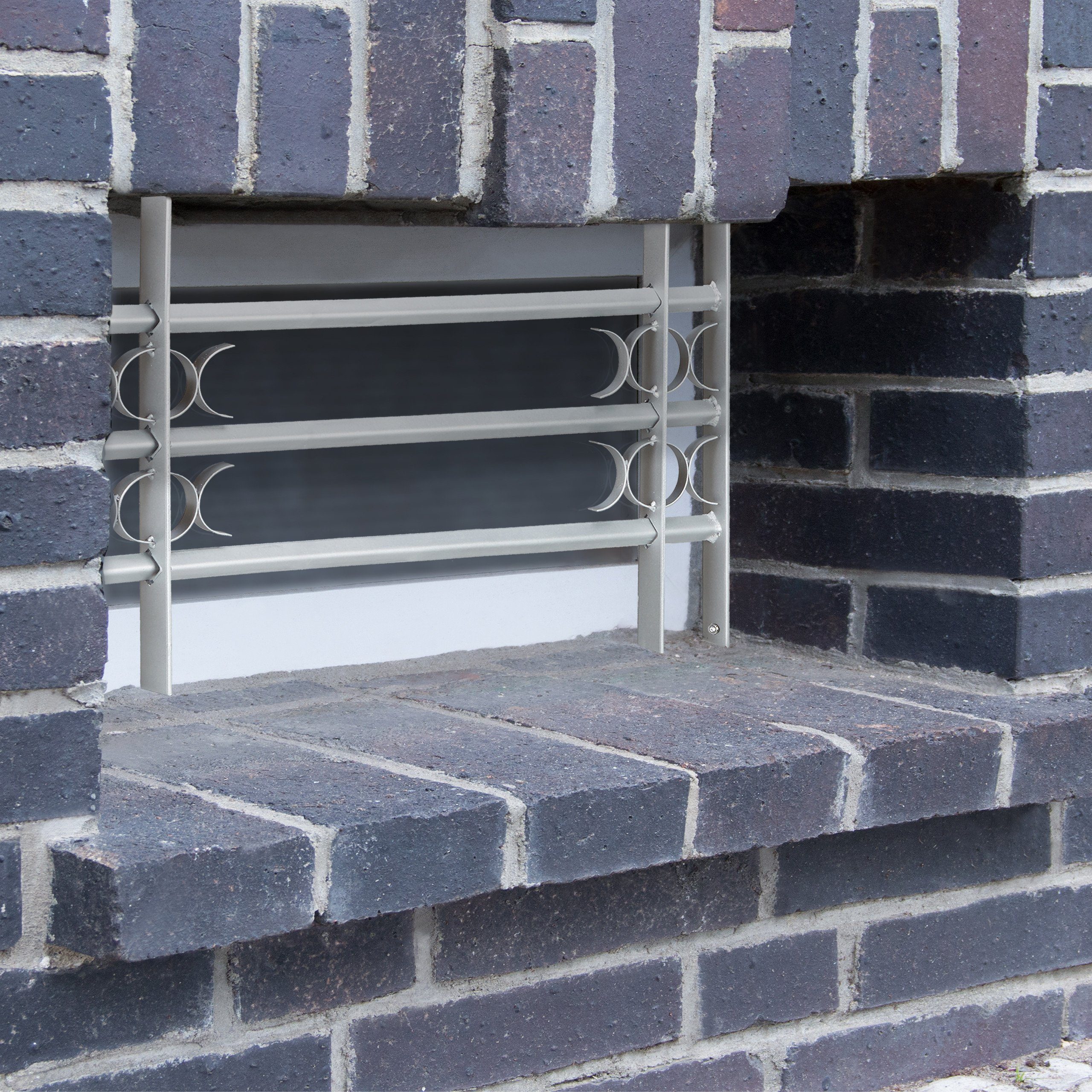 relaxdays Fensterschutzgitter Fenstergitter Einbruchschutz ausziehbar, 450 x 700-1050 mm