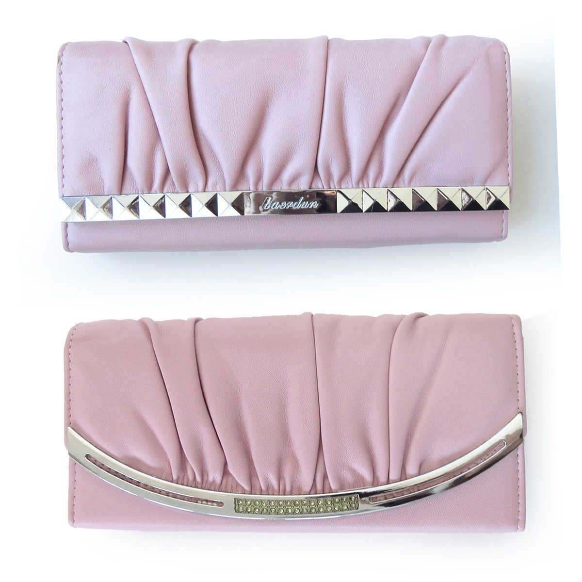 Originelli Kartenfächer Damen Kette, Sonia Umhängetasche Tasche mit Portemonnaie Kellner Geldbörse 4 rosa1 Clutch XL