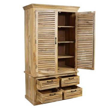 baario Garderobenschrank Dielenschrank MAREDA Landhaus Kleiderschrank Landhaus MAREDA Regalschrank Lamellen