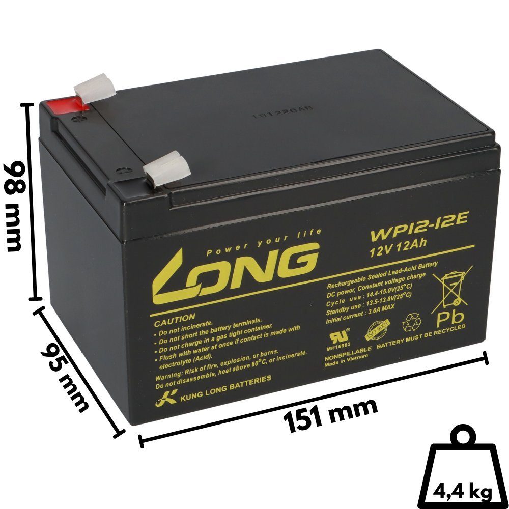 Kung Long Kung Long Akku 12V 12Ah Pb Batterie Bleigel WP12-12E zyklenfest Bleiakkus