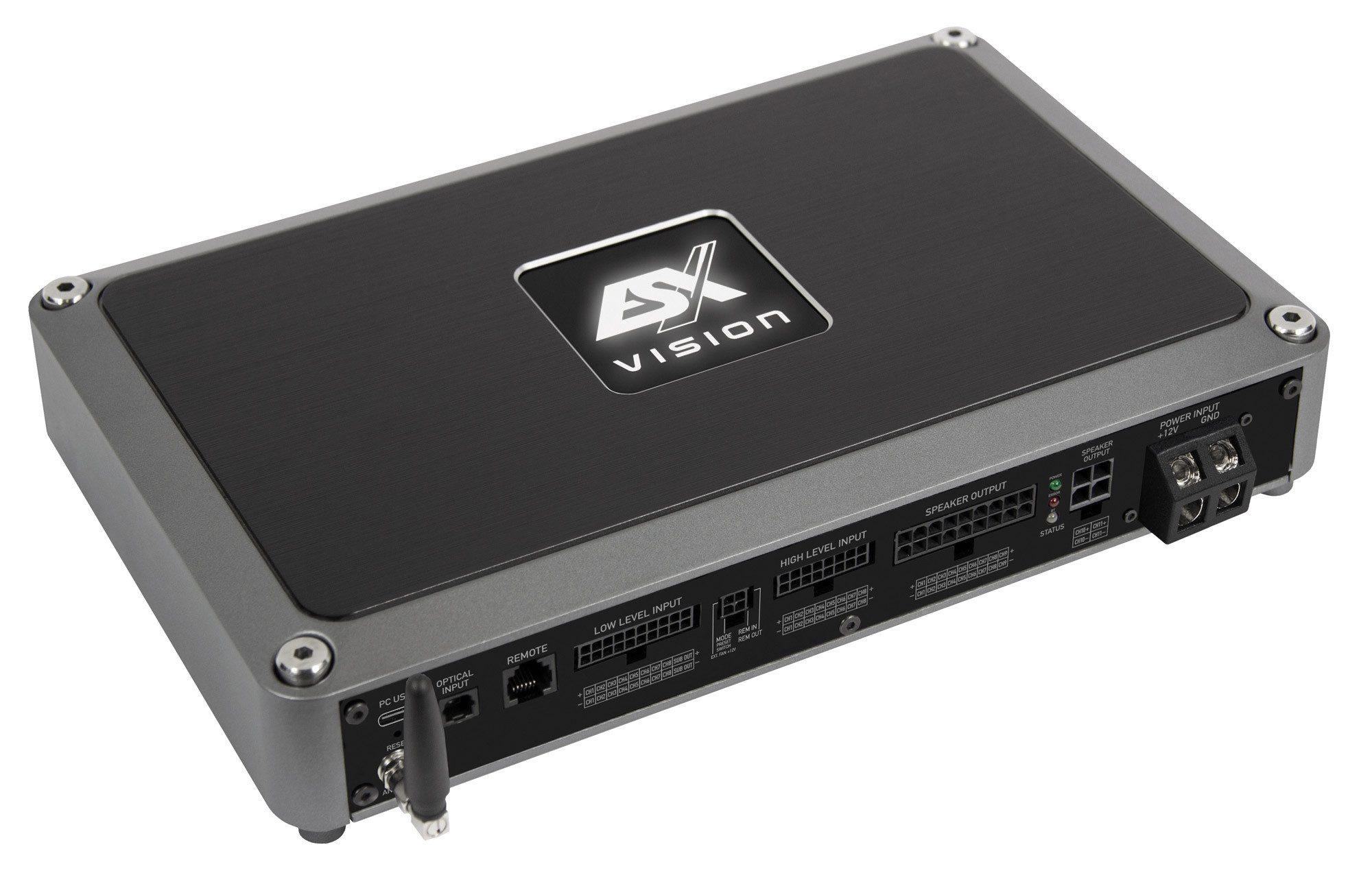 ESX VISION VE1300.11SPv2, 11-Kanal Class D Verstärker mit 12 DSP Endverstärker (Anzahl Kanäle: 11)