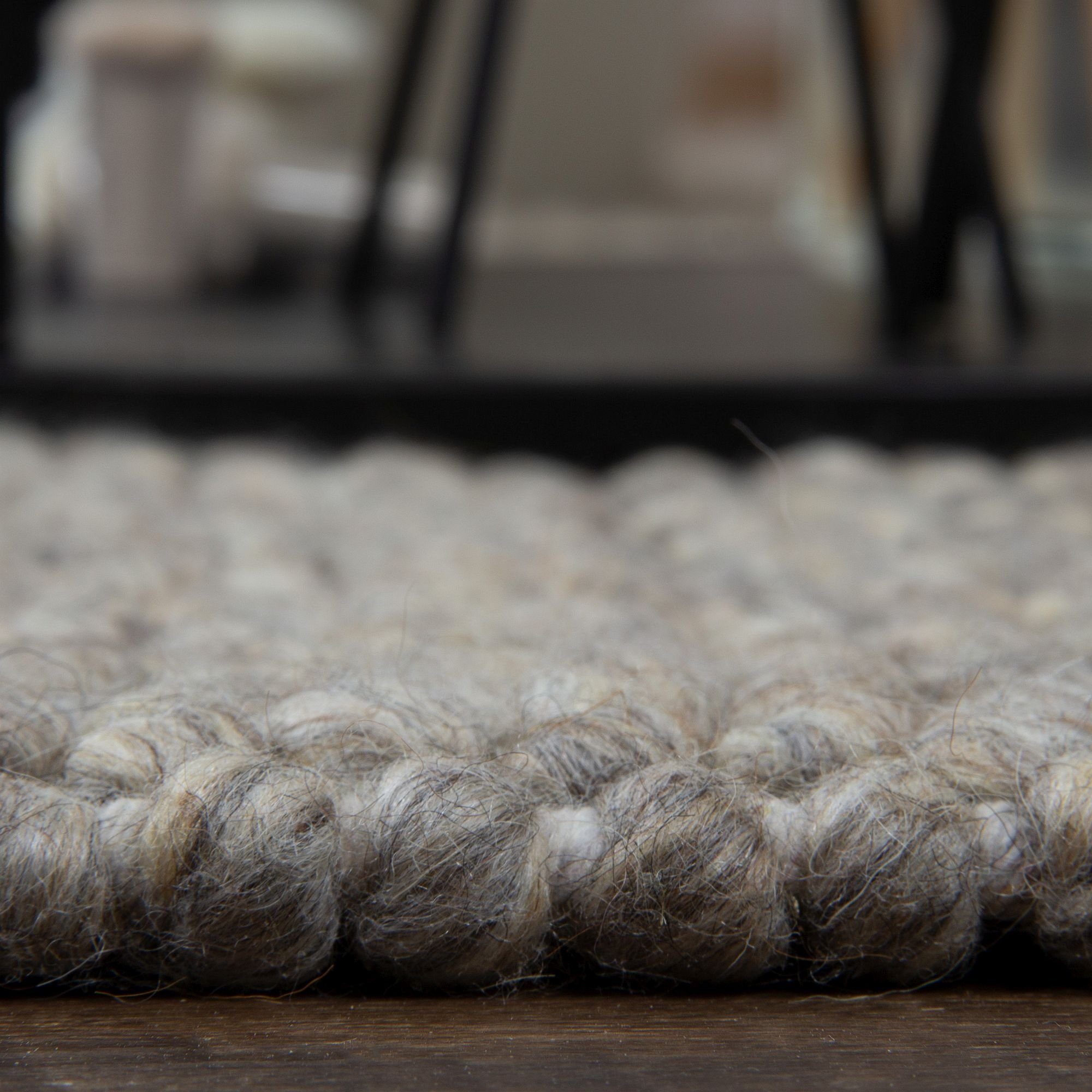 Consilio Concept Designteppich WOOLY Teppich Wohnzimmer Wolle Designer Natur Vegan, Kugelteppich, Filzkugelteppich, Wollteppich